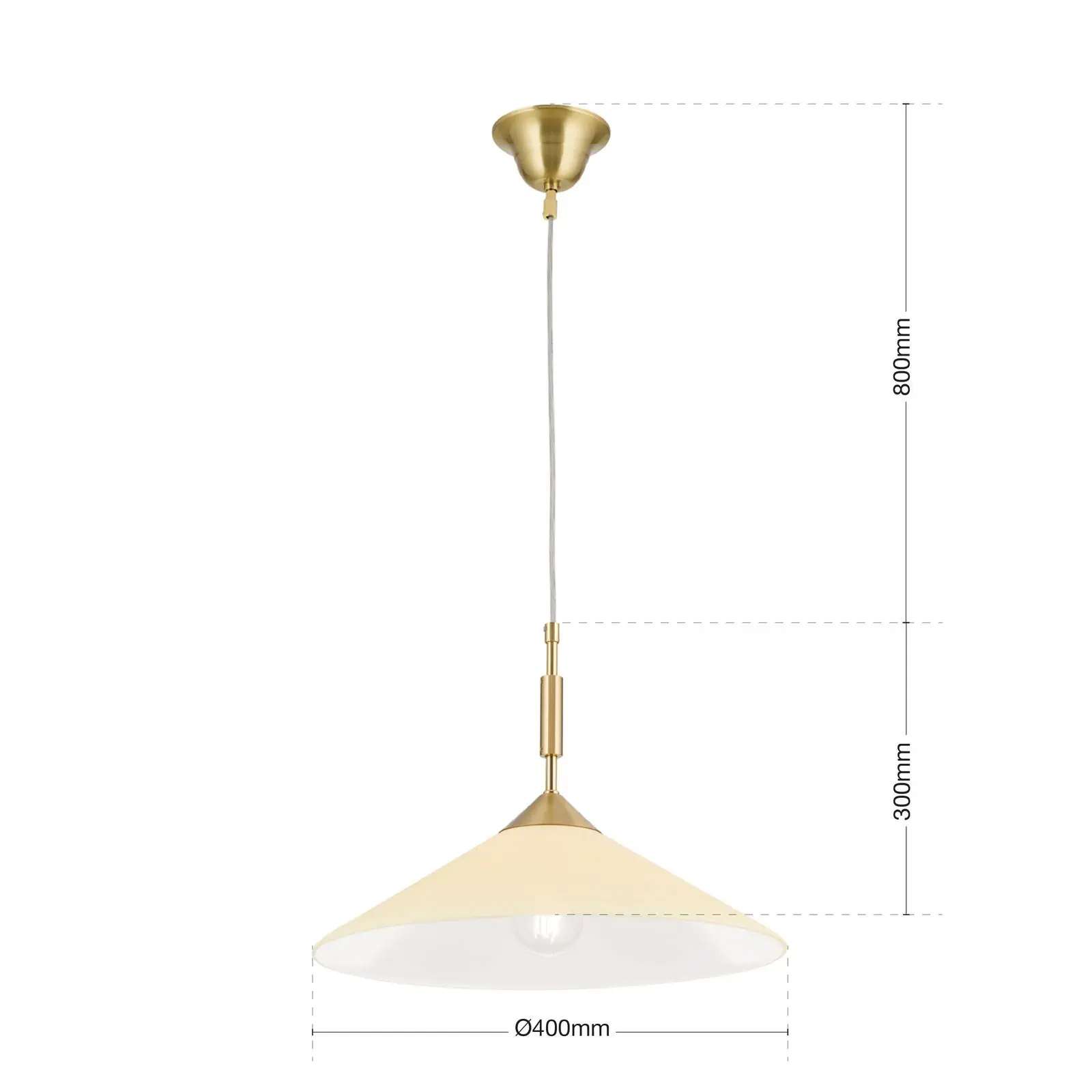 Viseća lampa ARTDESIGN, 1 izvor svetla, mat mesing, sa staklom u boji šampanjca, 40cm - 7