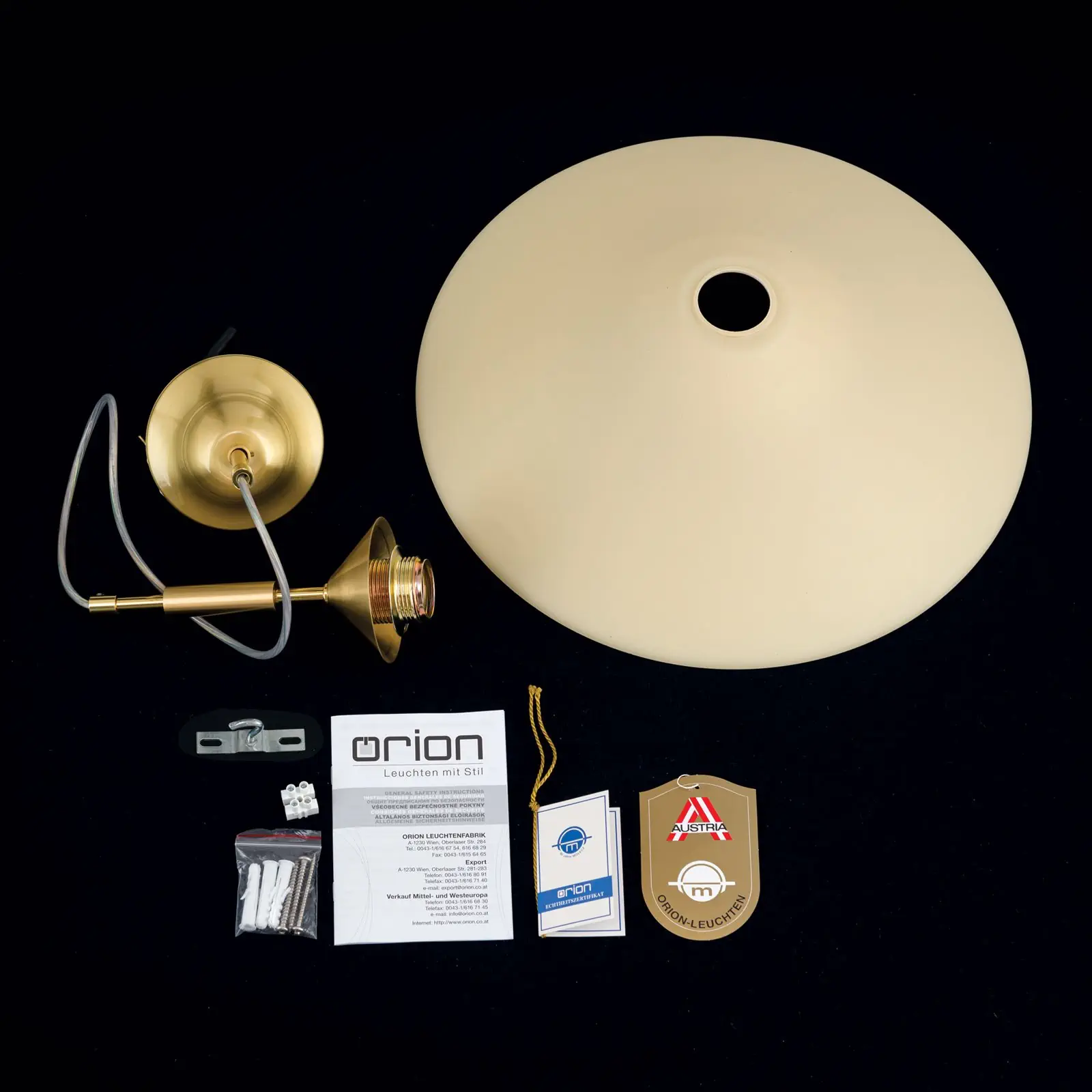 Viseća lampa ARTDESIGN, 1 izvor svetla, mat mesing, sa staklom u boji šampanjca, 40cm - 8