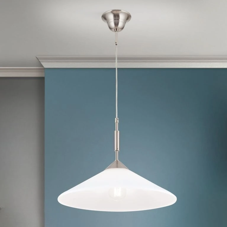 Viseća lampa ARTDESIGN, 1 izvora svetla, satin hrom, opalno staklo, Ø 40 cm