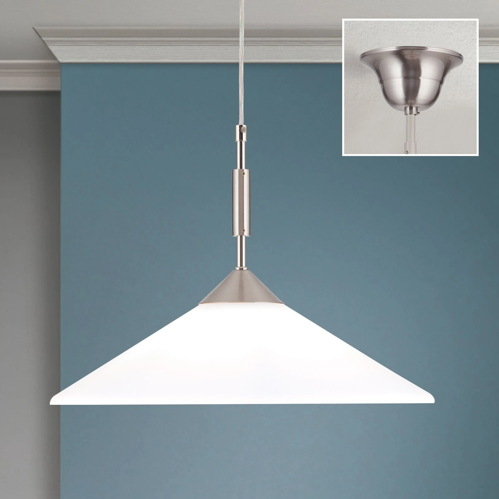 Viseća lampa ARTDESIGN, 1 izvora svetla, satin hrom, opalno staklo, Ø 40 cm - 2