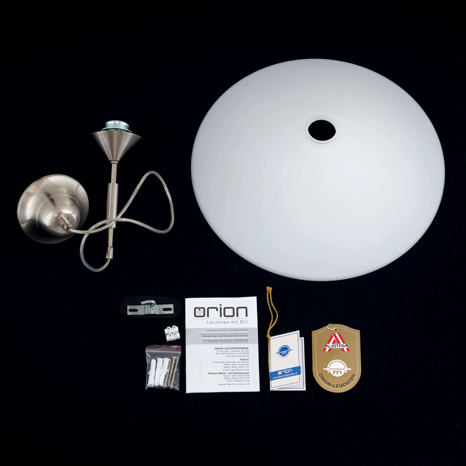 Viseća lampa ARTDESIGN, 1 izvora svetla, satin hrom, opalno staklo, Ø 40 cm - 8