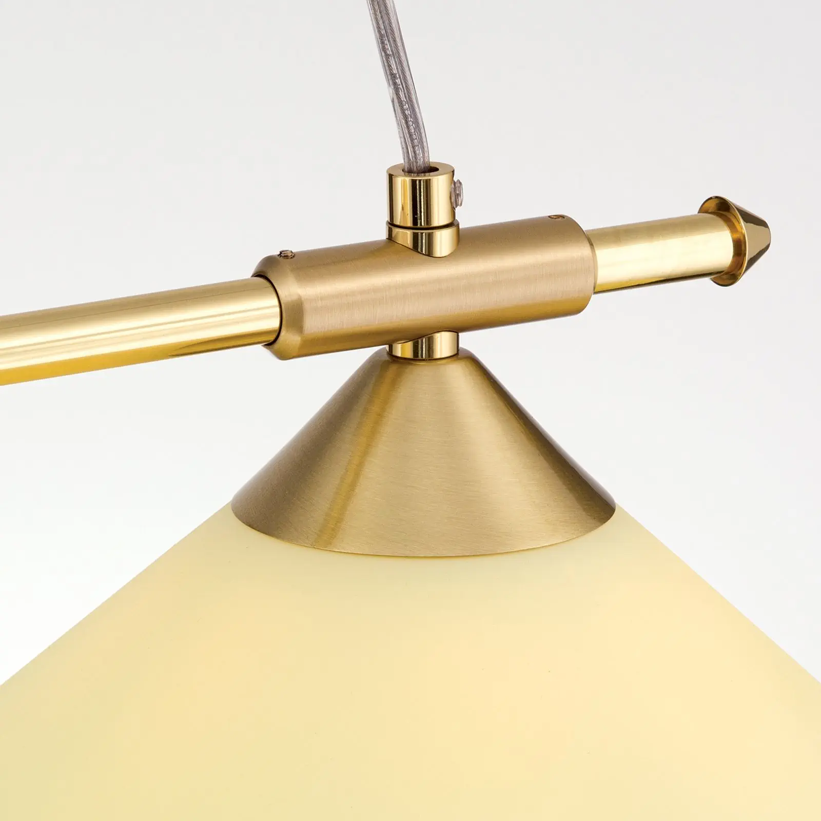 Viseća lampa ARTDESIGN, 2 izvora svetla, mat mesing, sa staklom boje šampanjca - 5