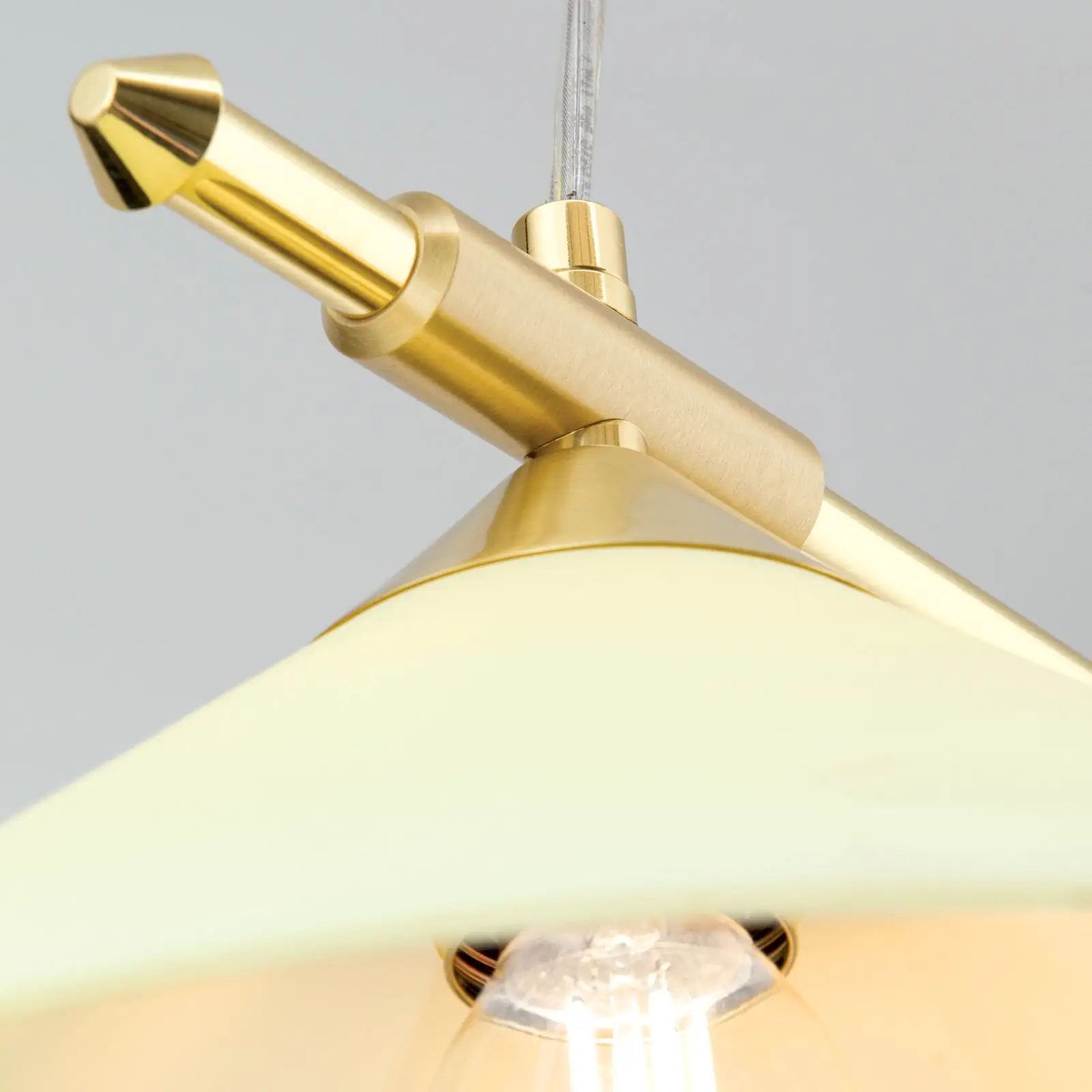 Viseća lampa ARTDESIGN, 2 izvora svetla, mat mesing, sa staklom boje šampanjca - 6