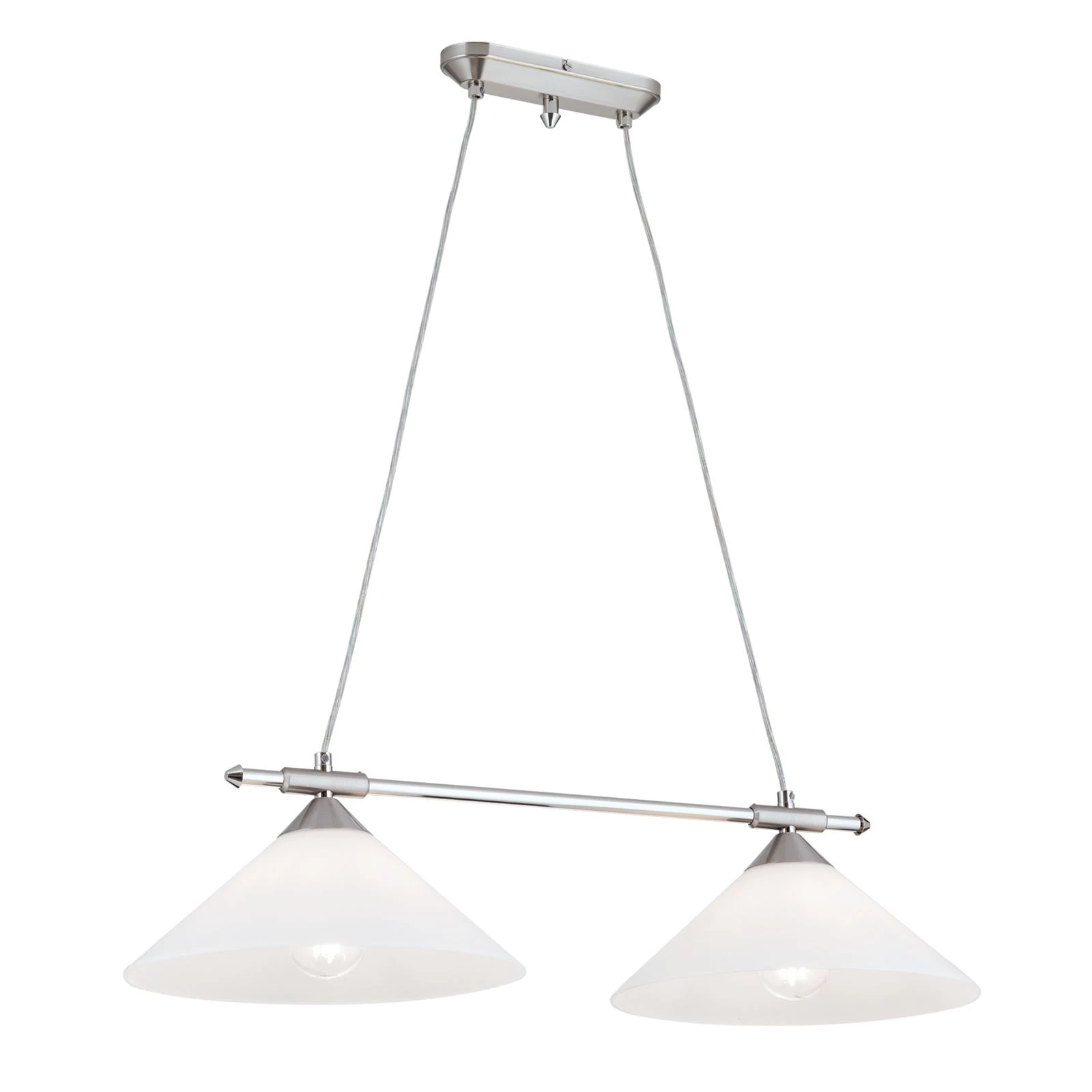 Viseća lampa ARTDESIGN, 2 izvora svetla, satin hrom, opalno staklo - 4