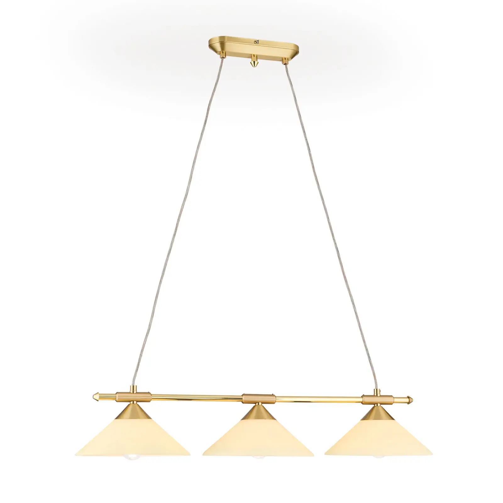 Viseća lampa ARTDESIGN, 3 izvora svetla, mat mesing, sa staklom boje šampanjca - 4