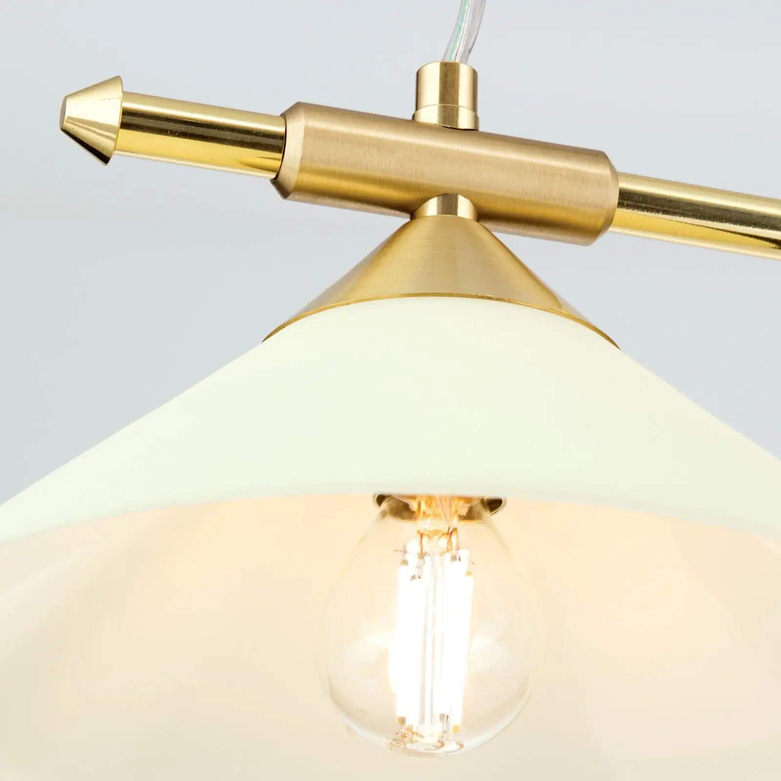 Viseća lampa ARTDESIGN, 3 izvora svetla, mat mesing, sa staklom boje šampanjca - 5