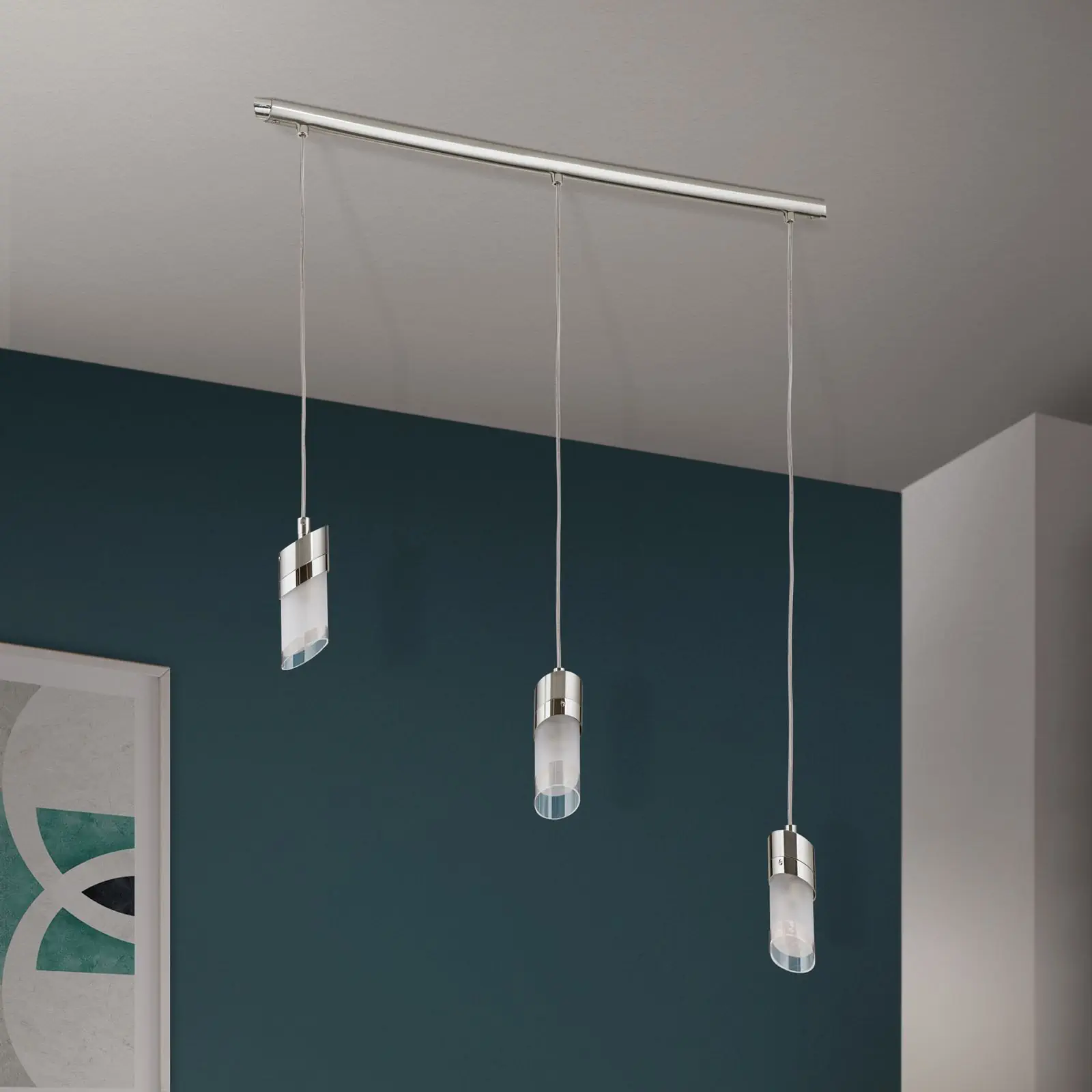 Viseća lampa SPOT EXCLUSIVE, 3  izvora svetla, saten, sa prozirnim mat staklom - 3