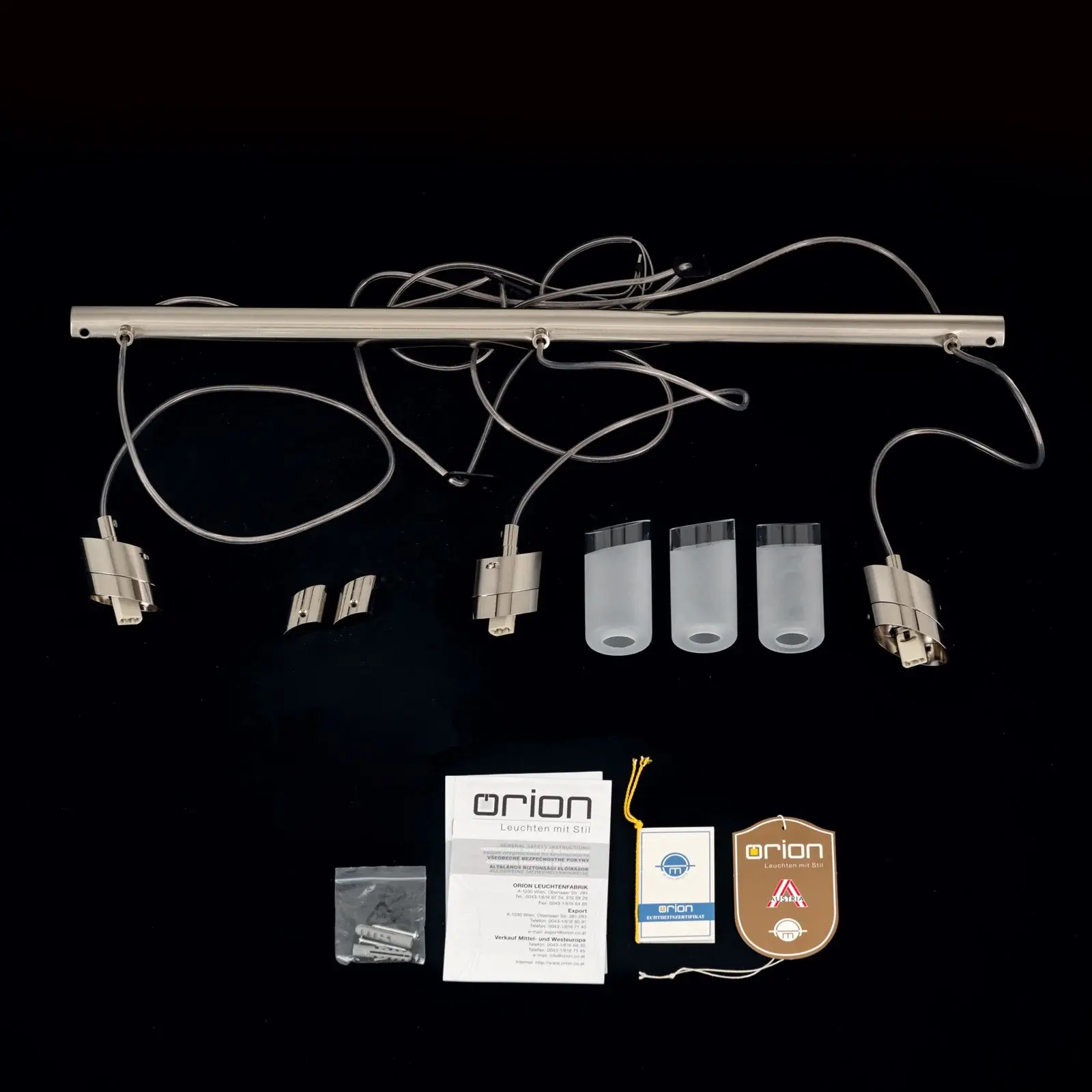 Viseća lampa SPOT EXCLUSIVE, 3  izvora svetla, saten, sa prozirnim mat staklom - 8