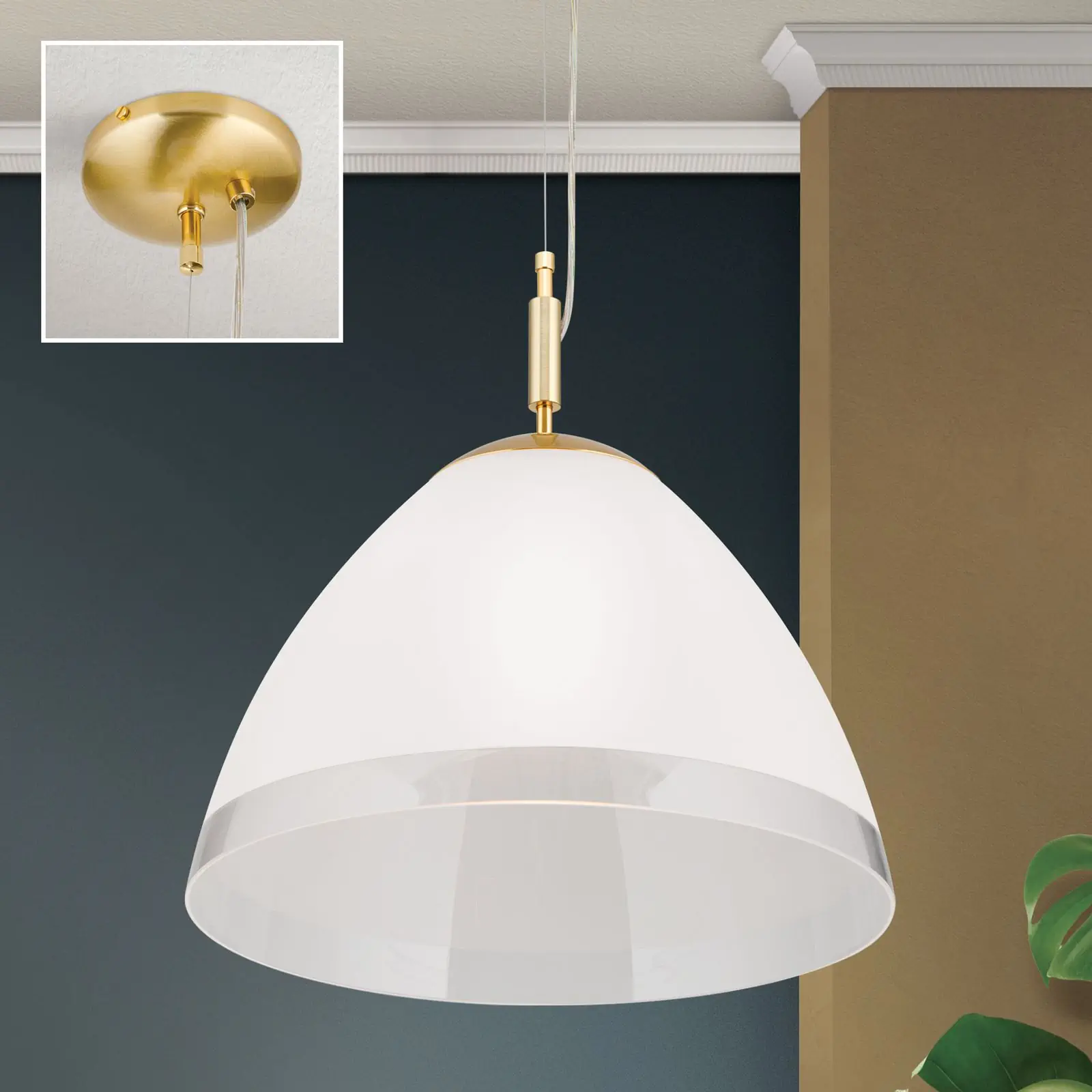 Viseća lampa OPALDESIGN, mat zlatna, 40 cm - 2