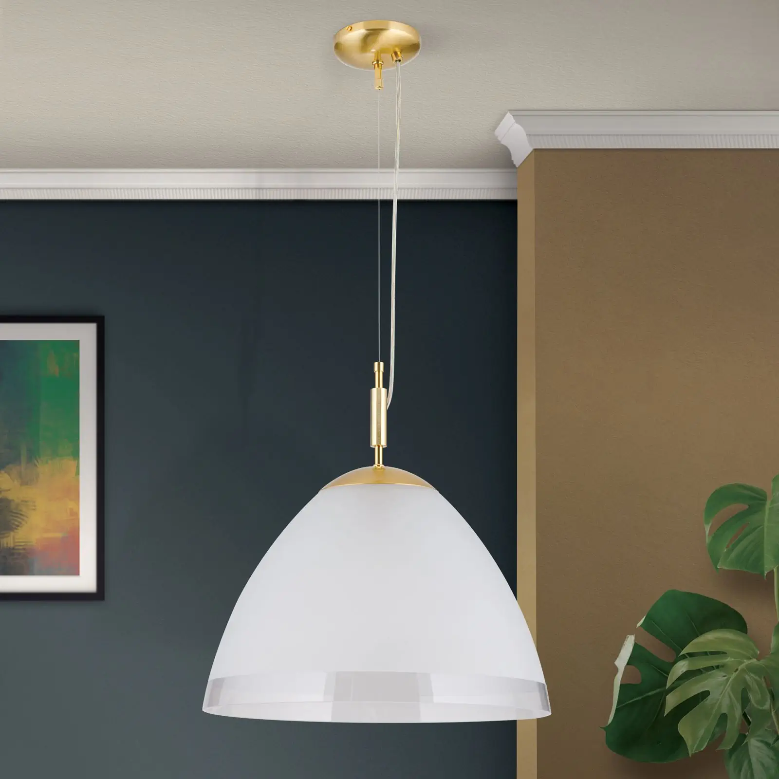 Viseća lampa OPALDESIGN, mat zlatna, 40 cm - 3