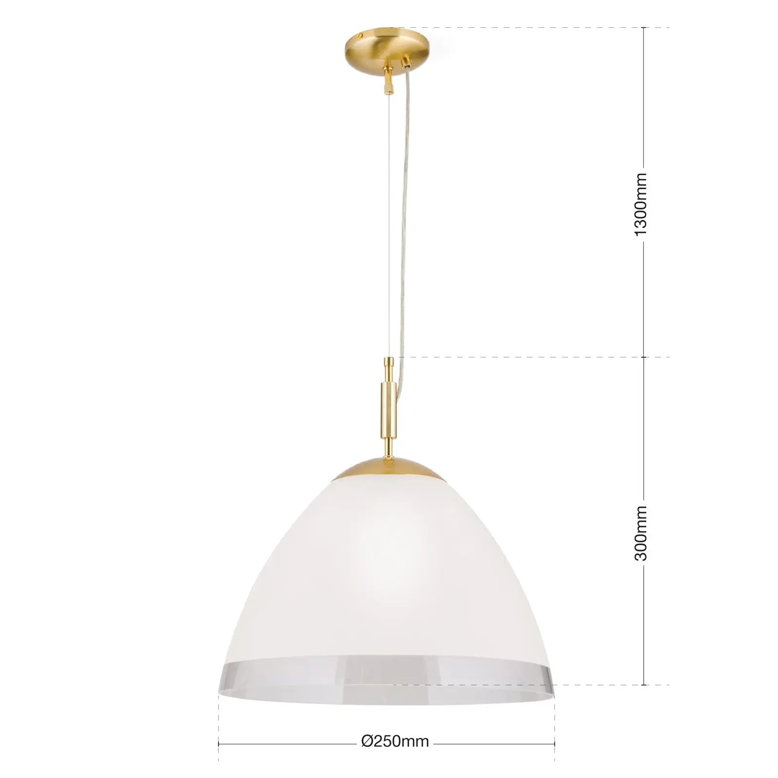 Viseća lampa OPALDESIGN, mat zlatna, 40 cm - 7