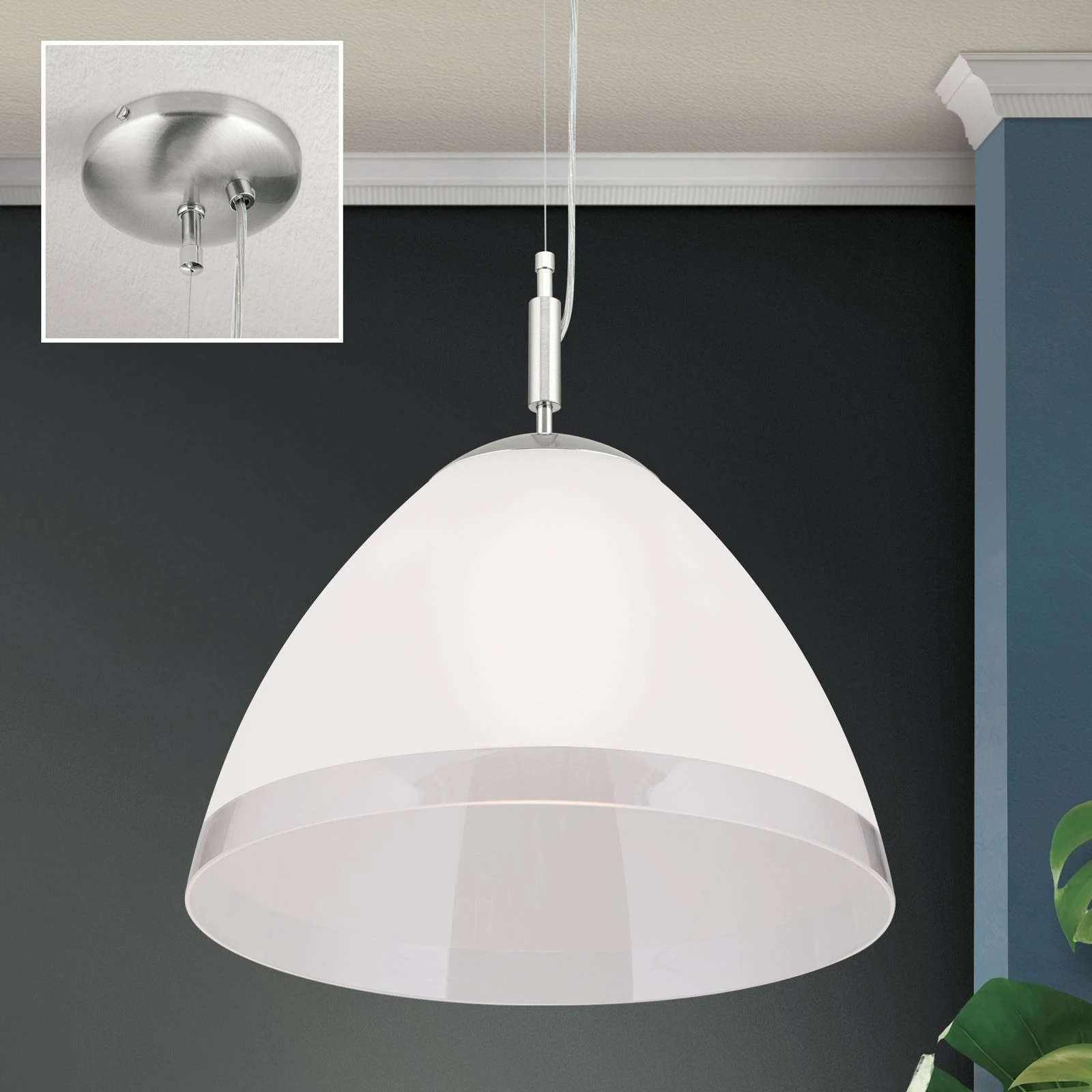 Viseća lampa OPALDESIGN, saten hrom, 40 cm - 2