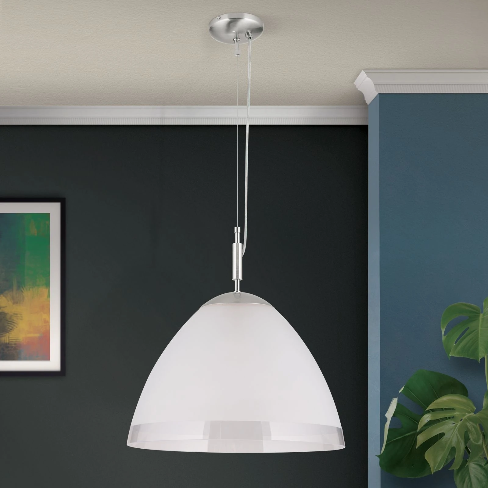 Viseća lampa OPALDESIGN, saten hrom, 40 cm - 3