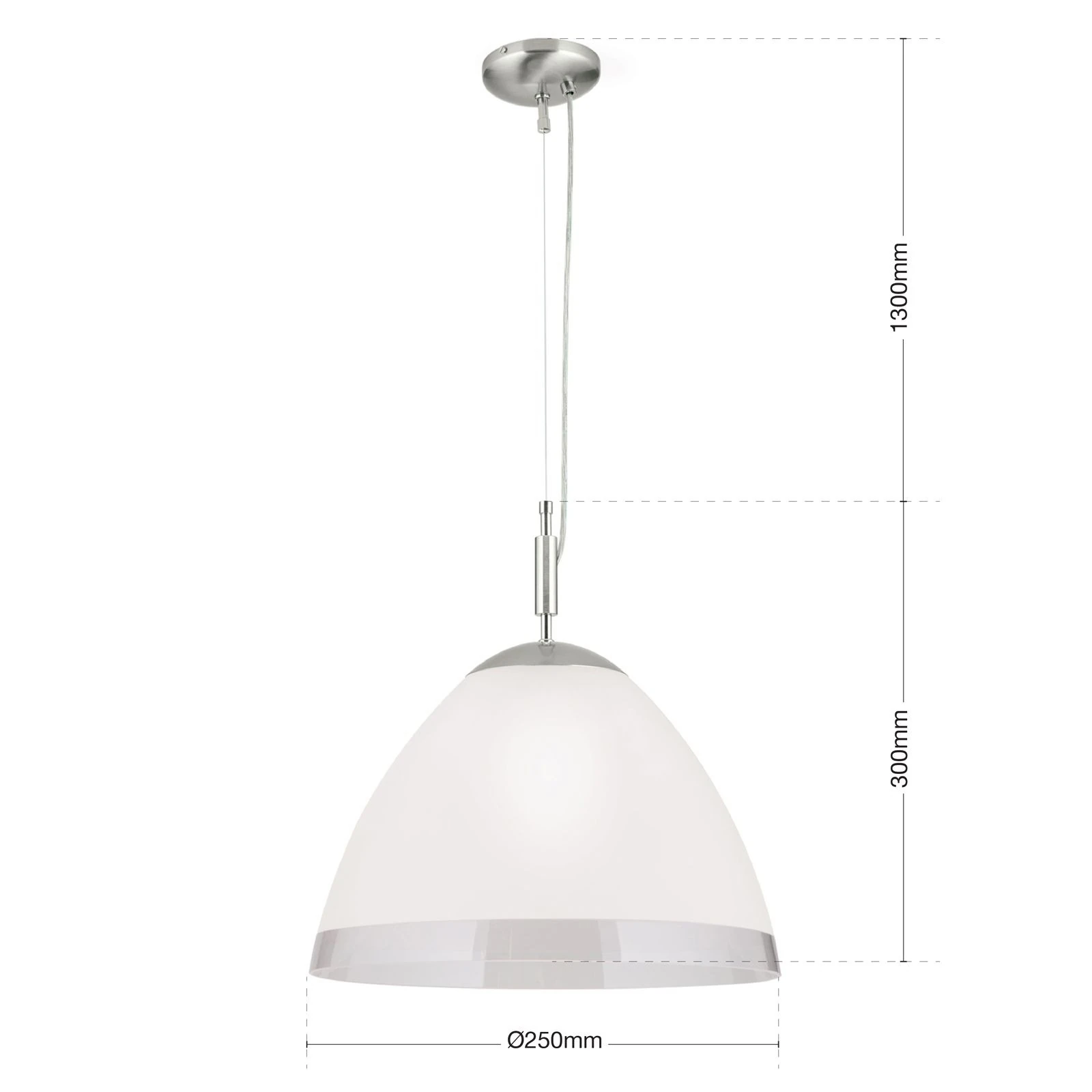 Viseća lampa OPALDESIGN, saten hrom, 40 cm - 7