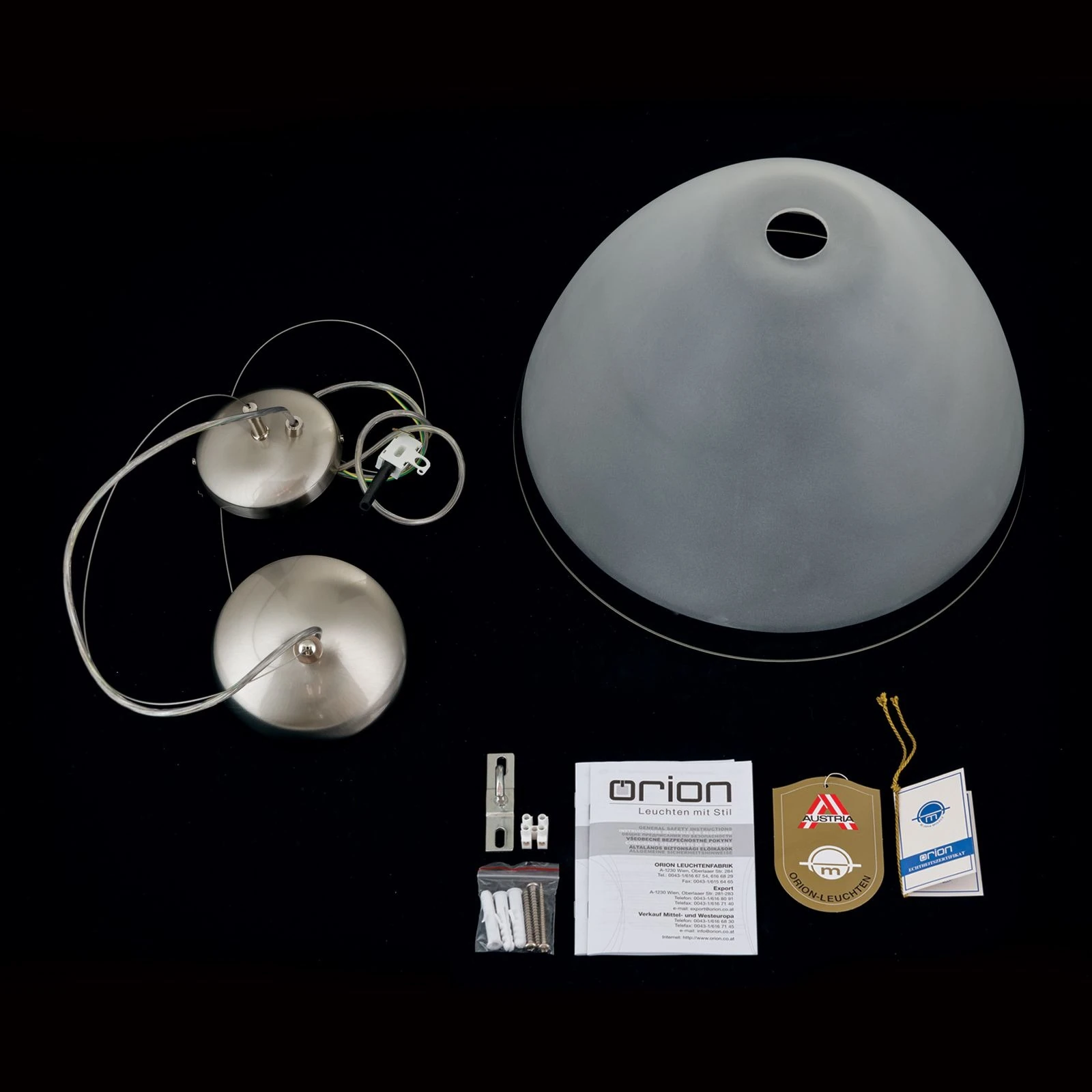 Viseća lampa OPALDESIGN, saten hrom, 40 cm - 8