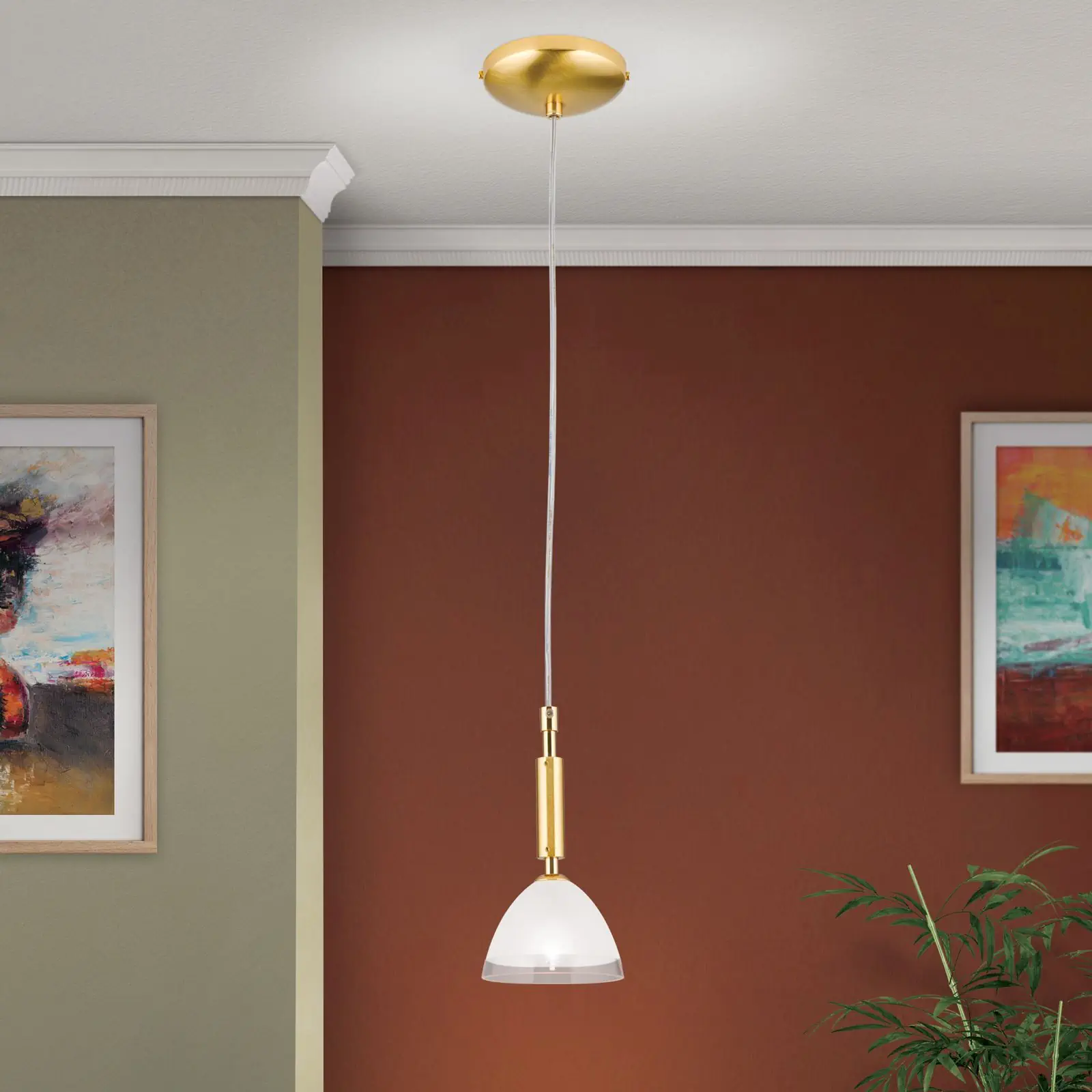 Viseća lampa OPALDESIGN, mat zlatna, 10 cm - 1