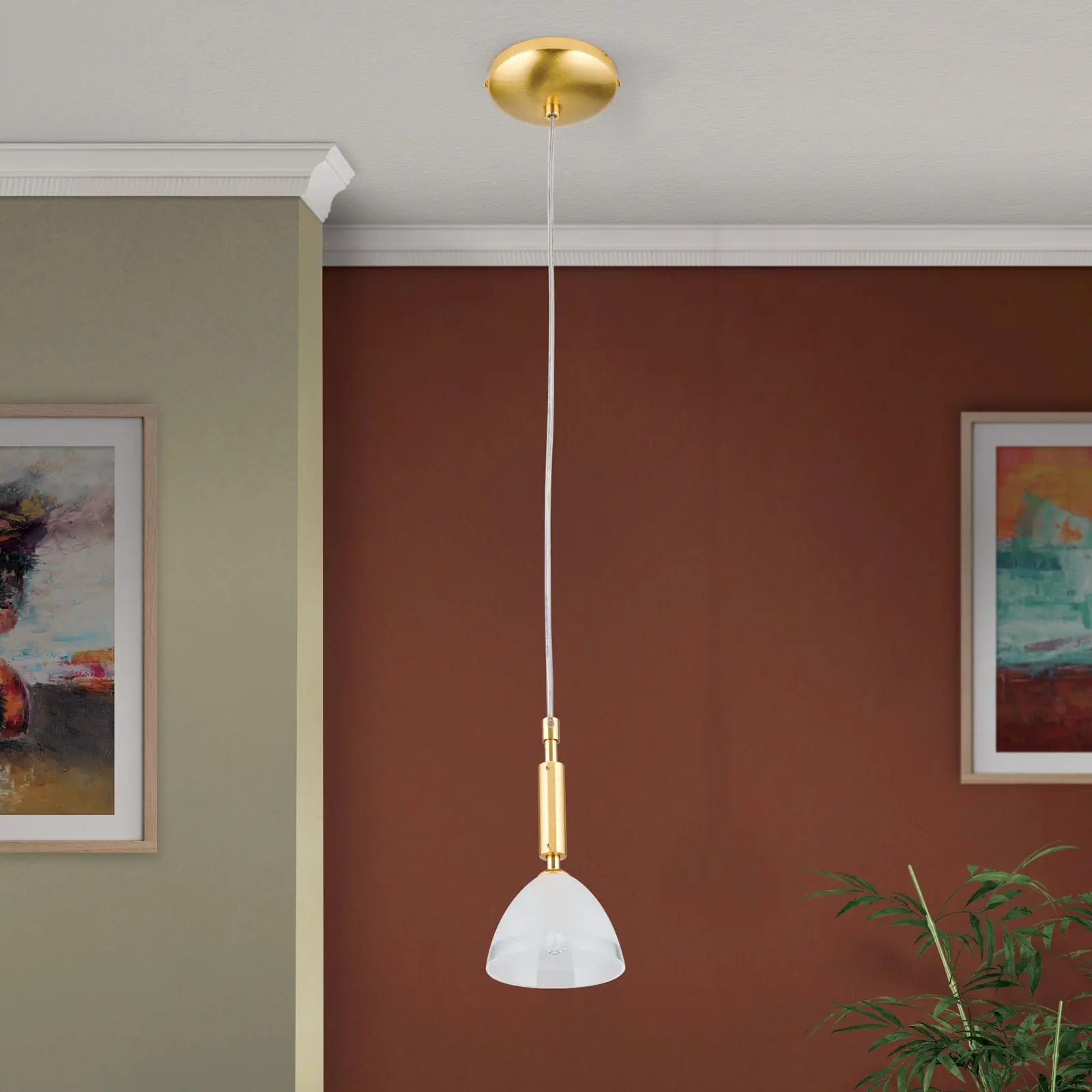 Viseća lampa OPALDESIGN, mat zlatna, 10 cm - 3