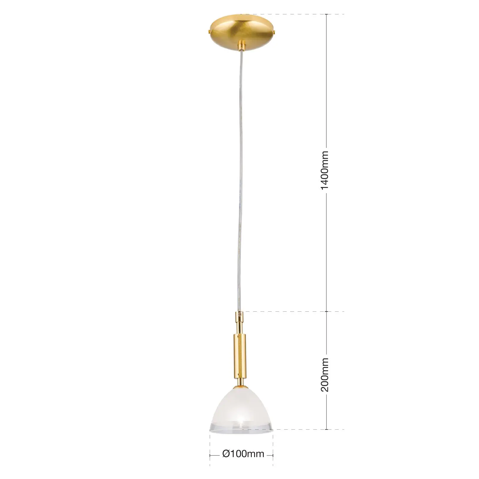 Viseća lampa OPALDESIGN, mat zlatna, 10 cm - 7