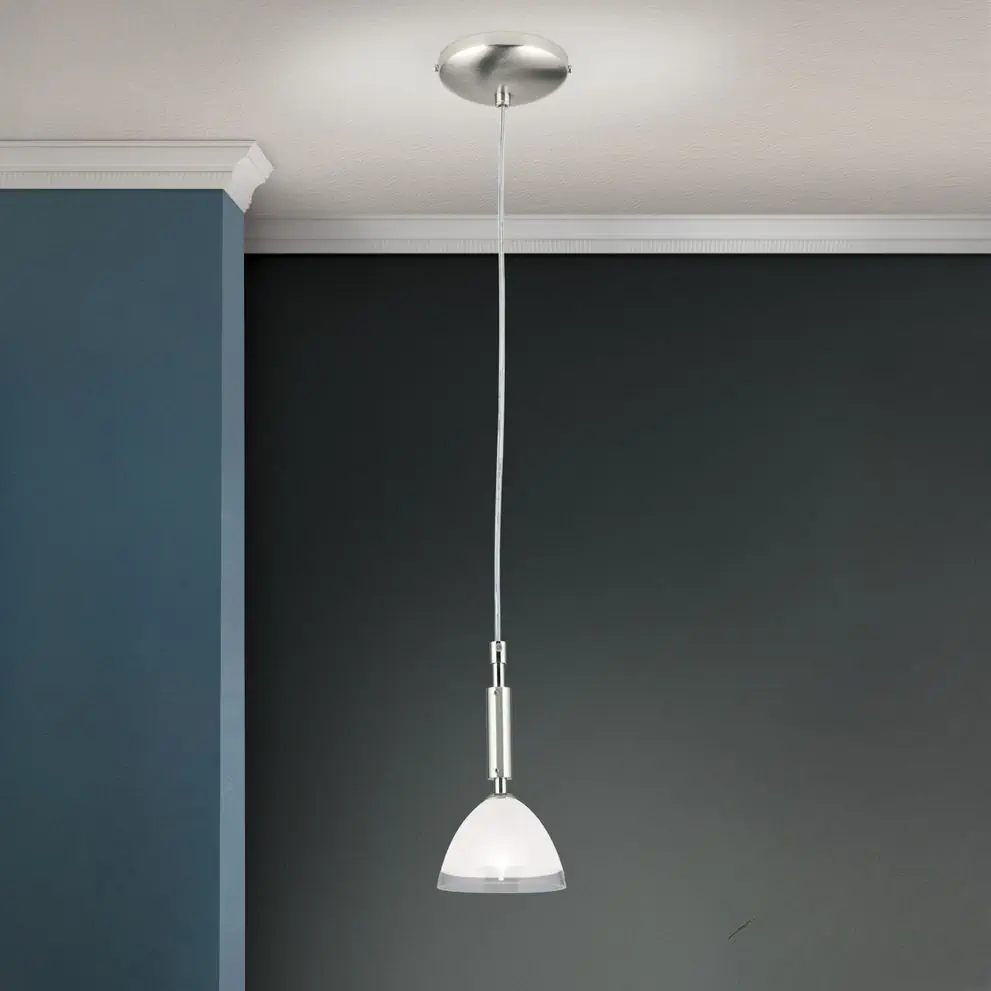 OPALDESIGN pojedinačna viseća lampa, 10 cm, satin hrom završna obrada