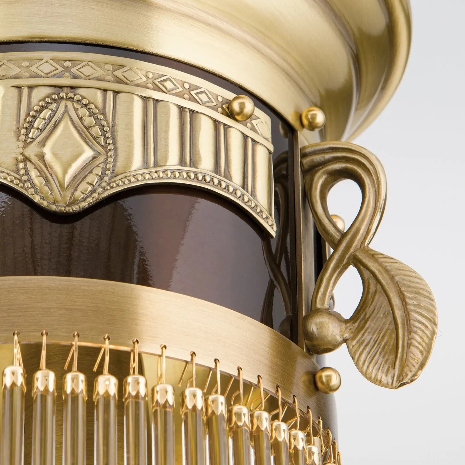 Viseća lampa ADELE, antik mesing, sa staklenim štapićima, 26cm - 6