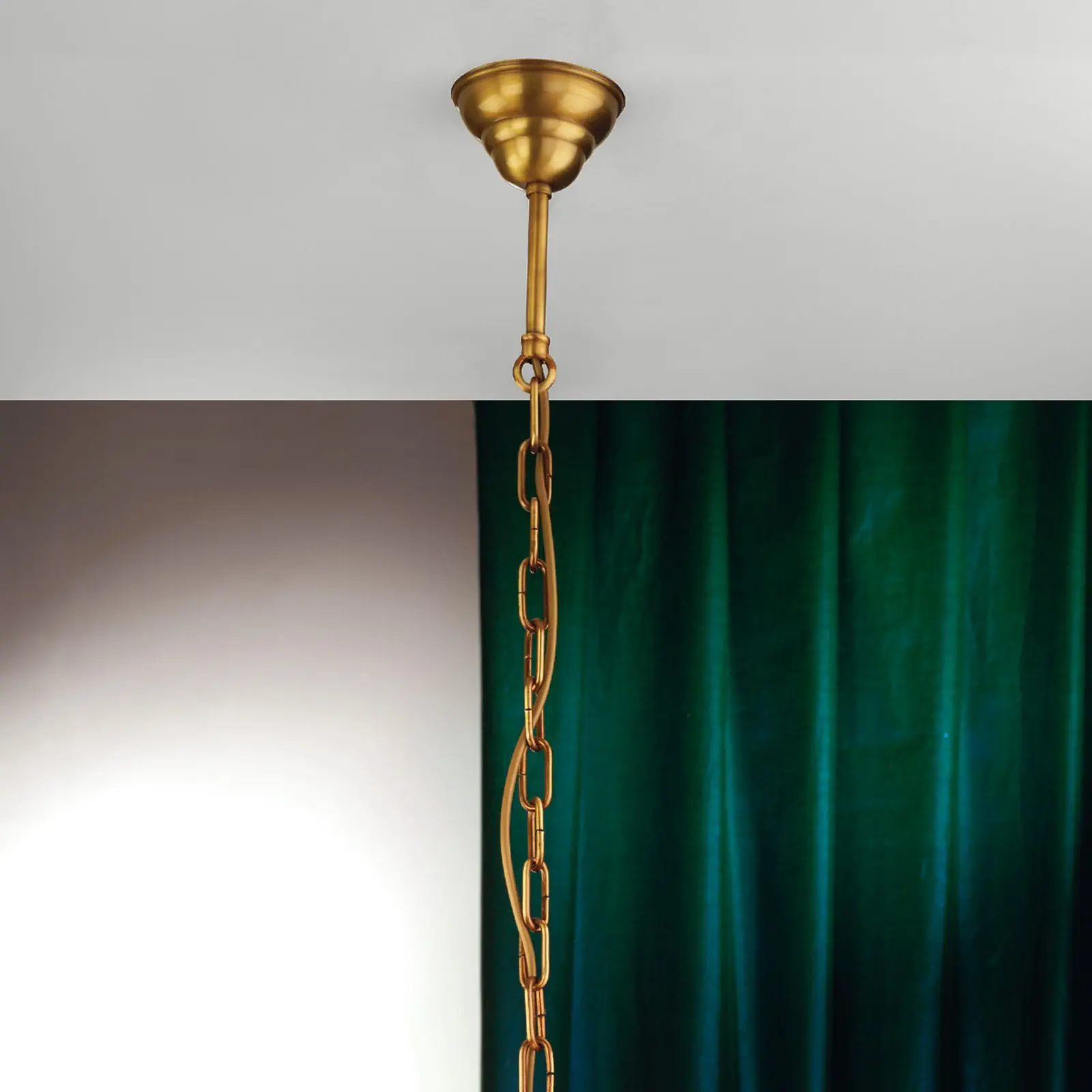 Viseća lampa ADELE, staromesing, sa staklenim štapićima, 32cm - 3
