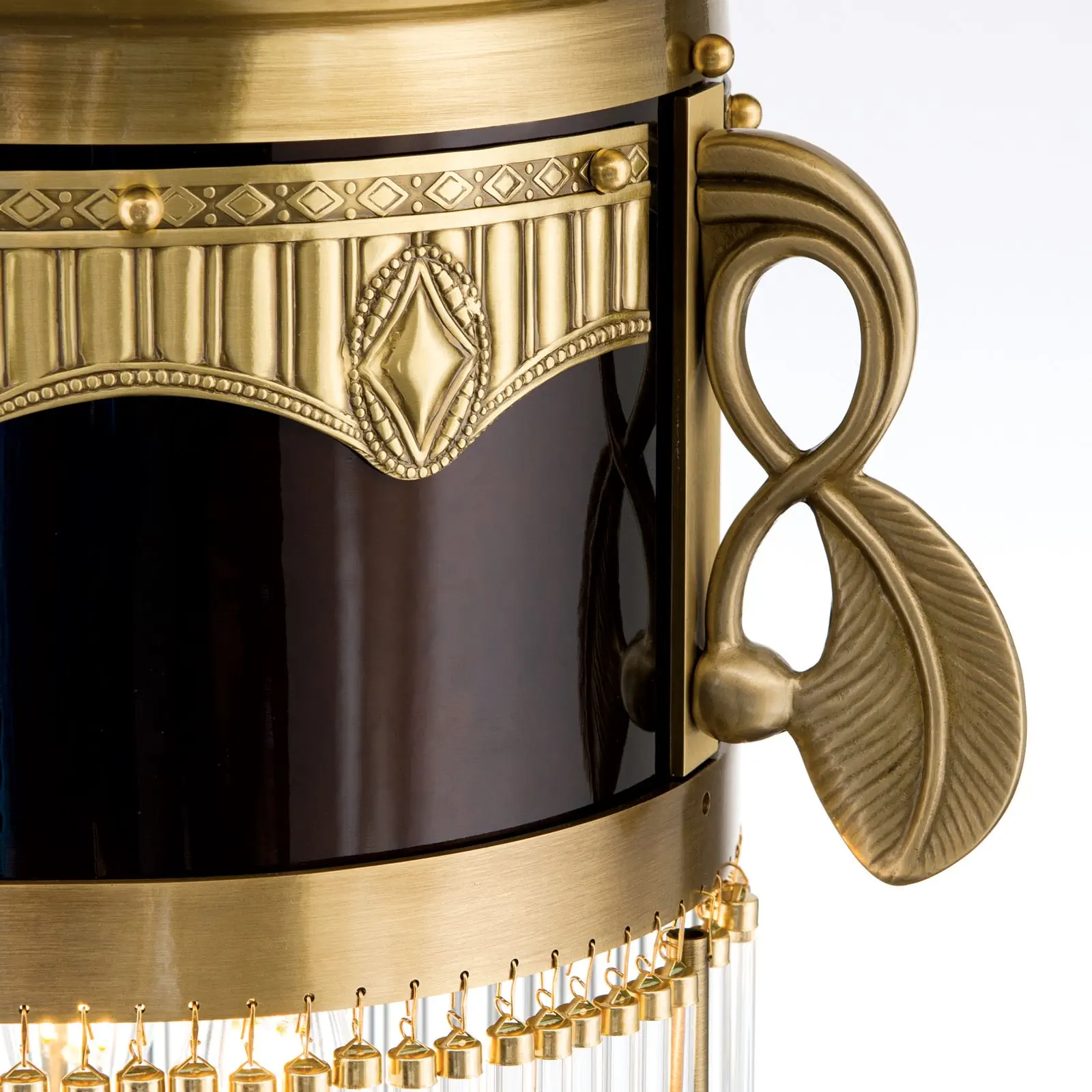 Viseća lampa ADELE, antik mesing, sa kristalnim staklenim štapićima, 37cm - 6