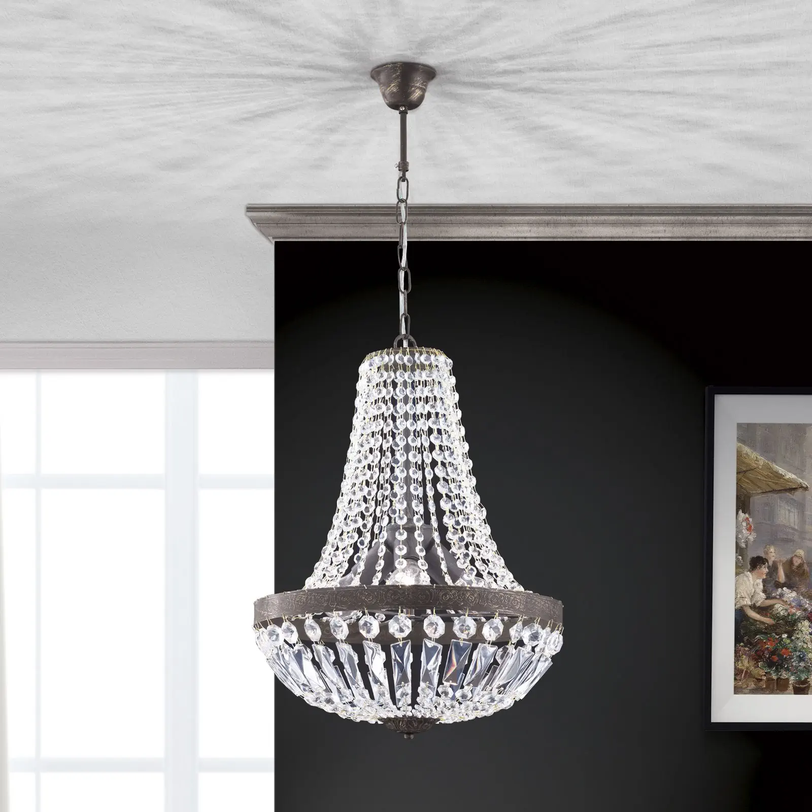 Luster ARILA, 3 izvora svetla, antik - 1