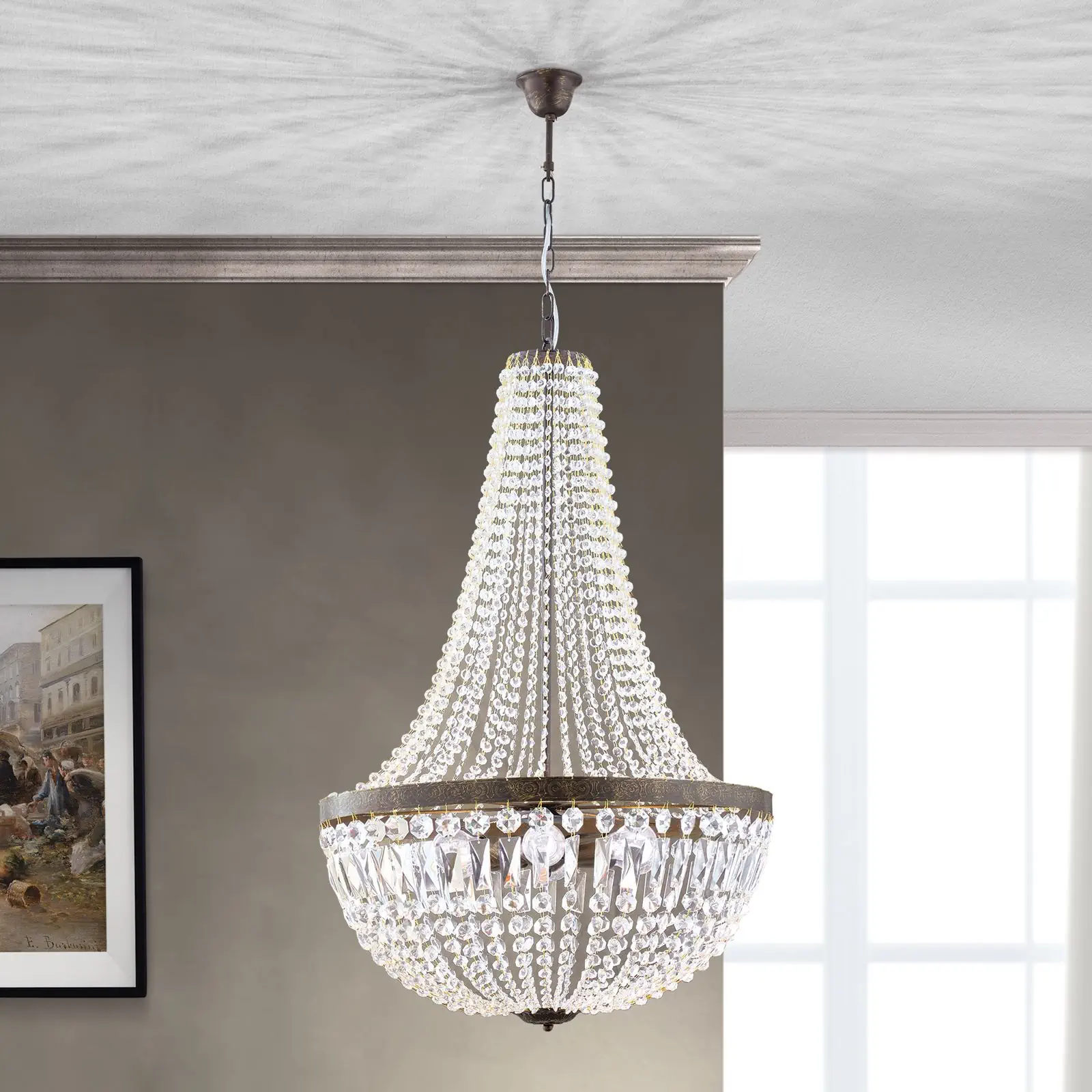 Luster ARILA, 6 izvora svetla, antik - 2