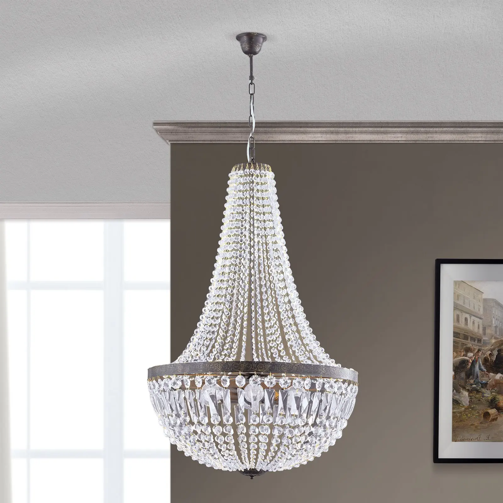 Luster ARILA, 6 izvora svetla, antik - 4