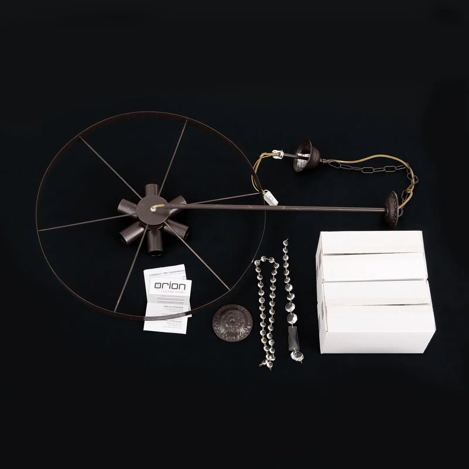 Luster ARILA, 6 izvora svetla, antik - 9