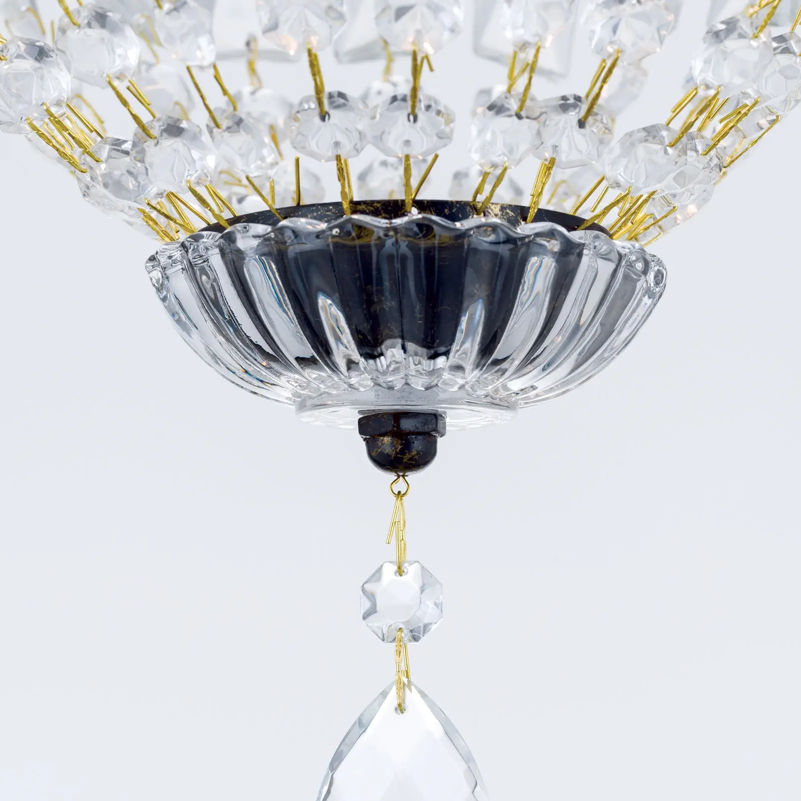 Kristalna viseća lampa ARILA, 1 izvor svetla, antik - 5