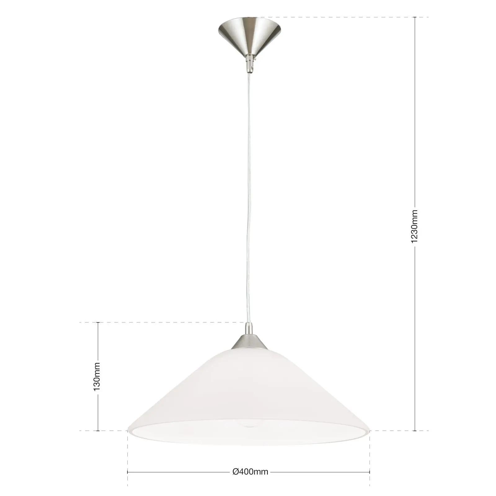 Pojedinačna viseća lampa GRADO, saten hrom završna obrada - 7