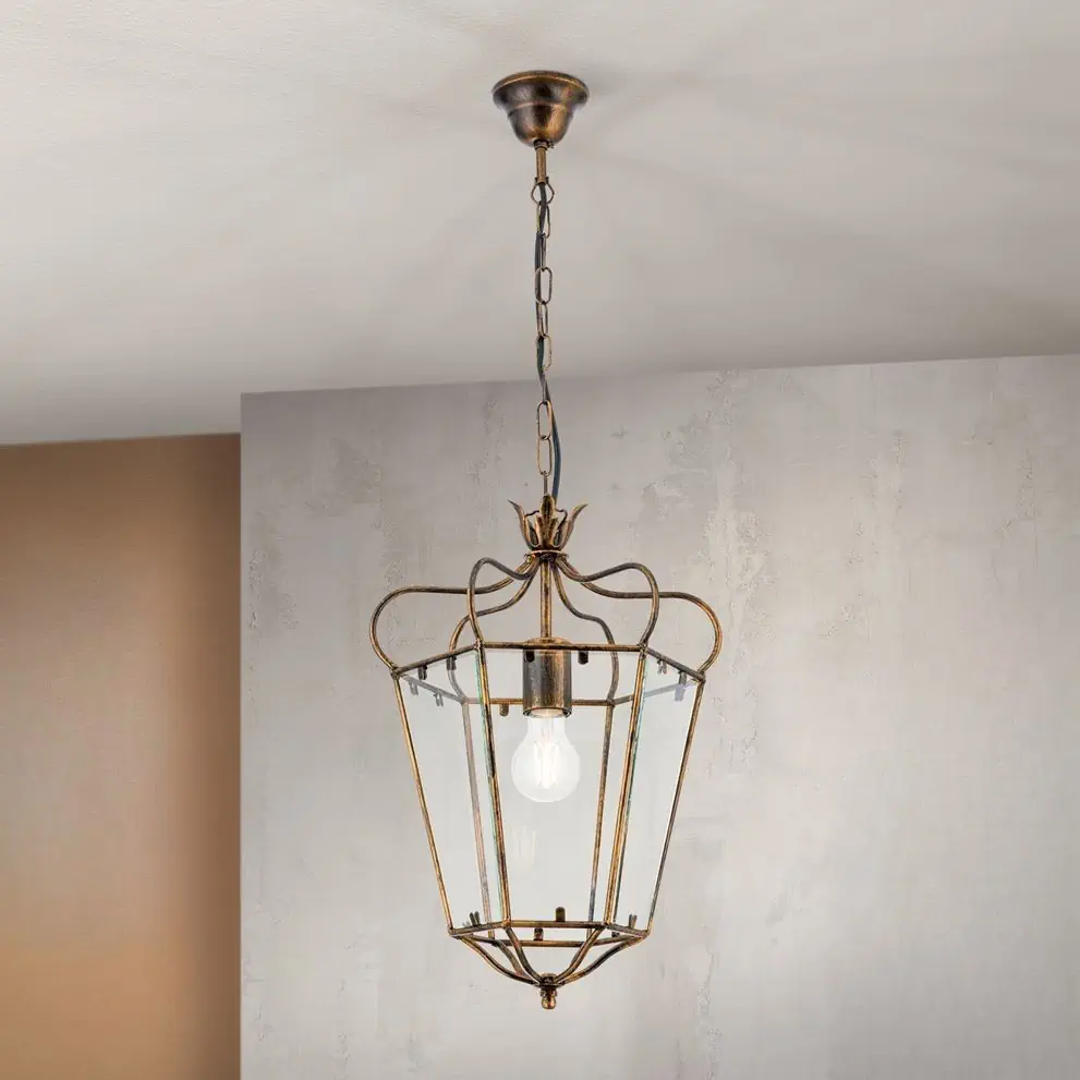 Viseća lampa MANTO, 1 izvor svetla, antik zlato - 1