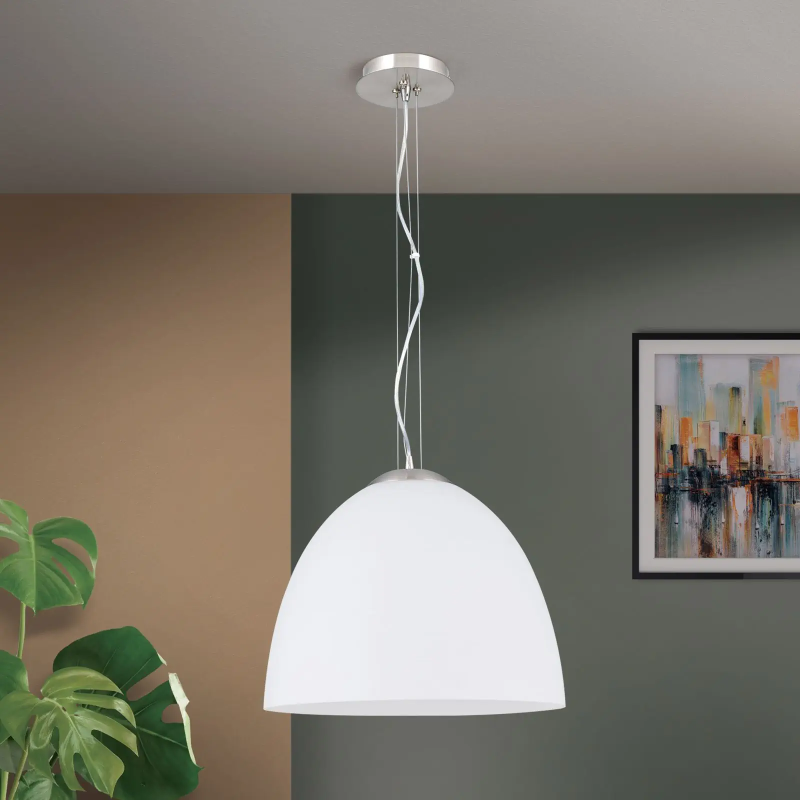 Viseća lampa CONE, saten završna obrada, sa alaska staklom, 40cm - 3