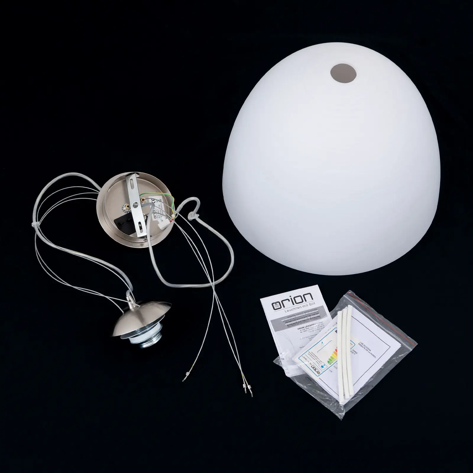 Viseća lampa CONE, saten završna obrada, sa alaska staklom, 40cm - 8