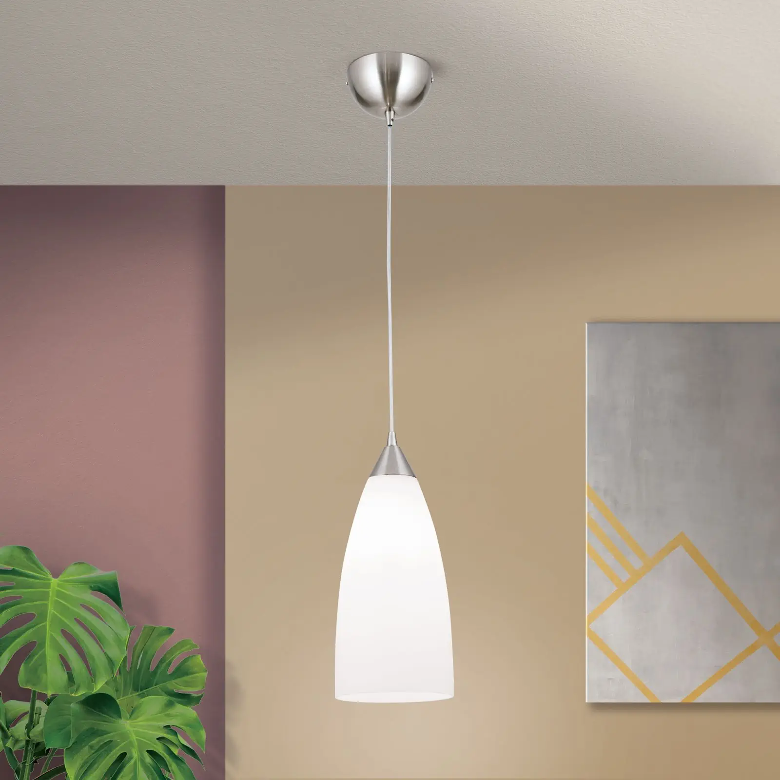 Viseća lampa CONE, saten završna obrada, sa alaska staklom, 15cm - 1