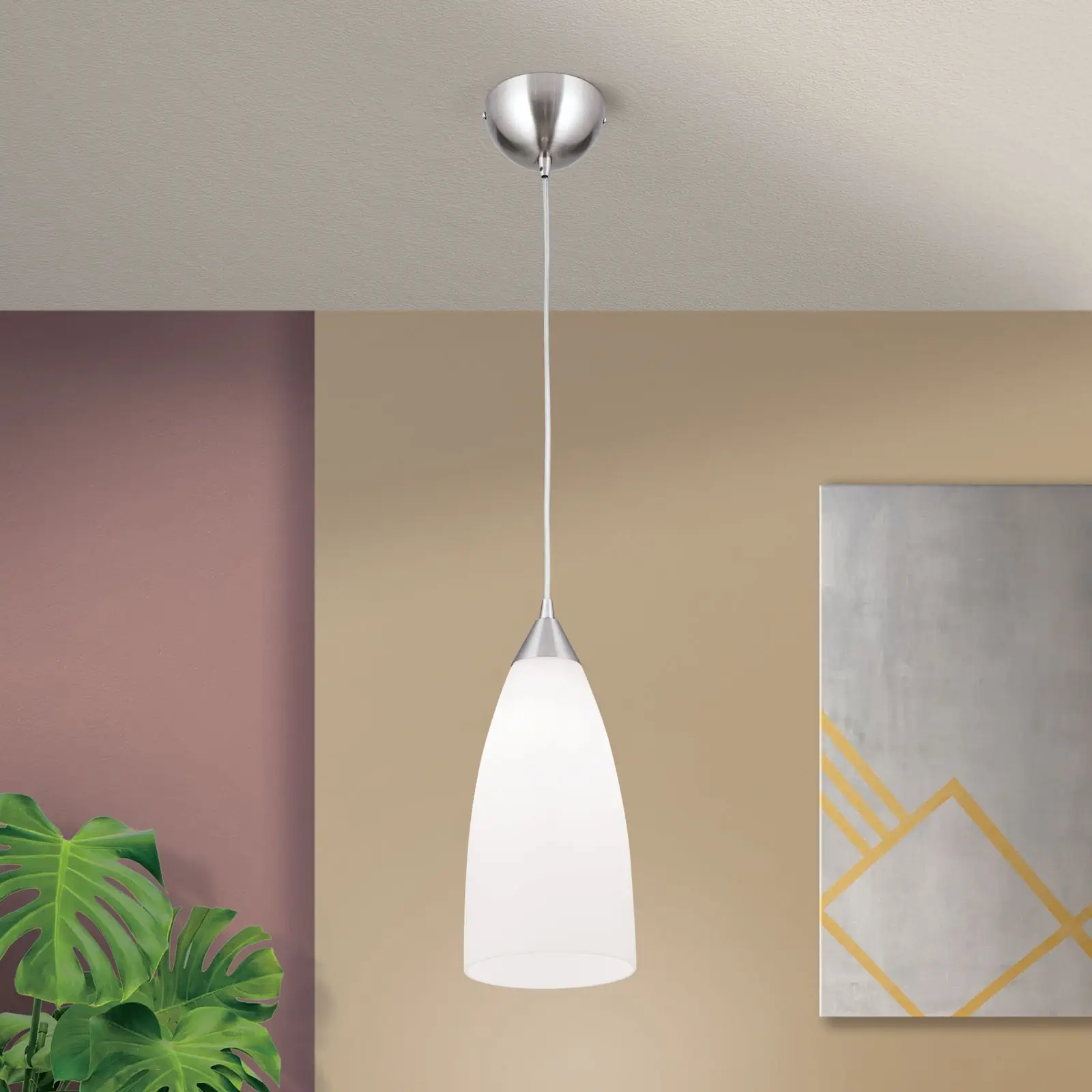 Viseća lampa CONE, saten završna obrada, sa alaska staklom, 15cm - 2