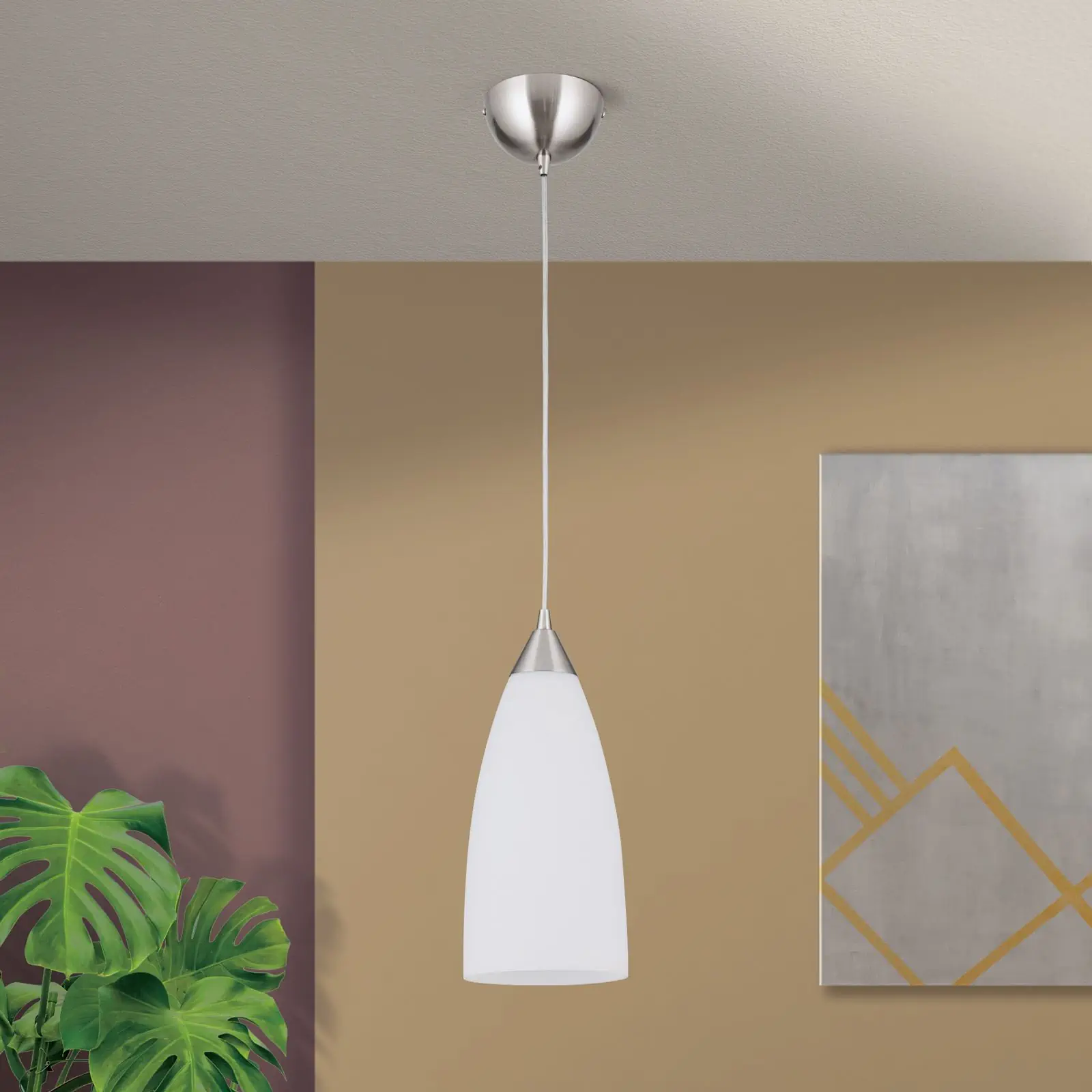 Viseća lampa CONE, saten završna obrada, sa alaska staklom, 15cm - 3