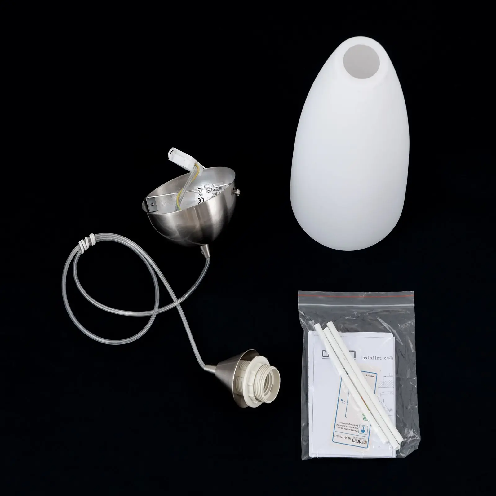 Viseća lampa CONE, saten završna obrada, sa alaska staklom, 15cm - 8