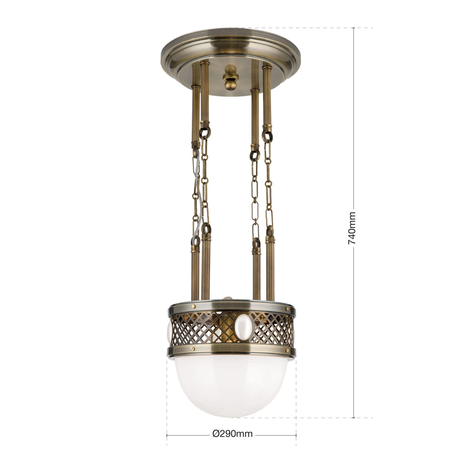 Viseća lampa Alt Wien, antik mesing, 29 cm - 7