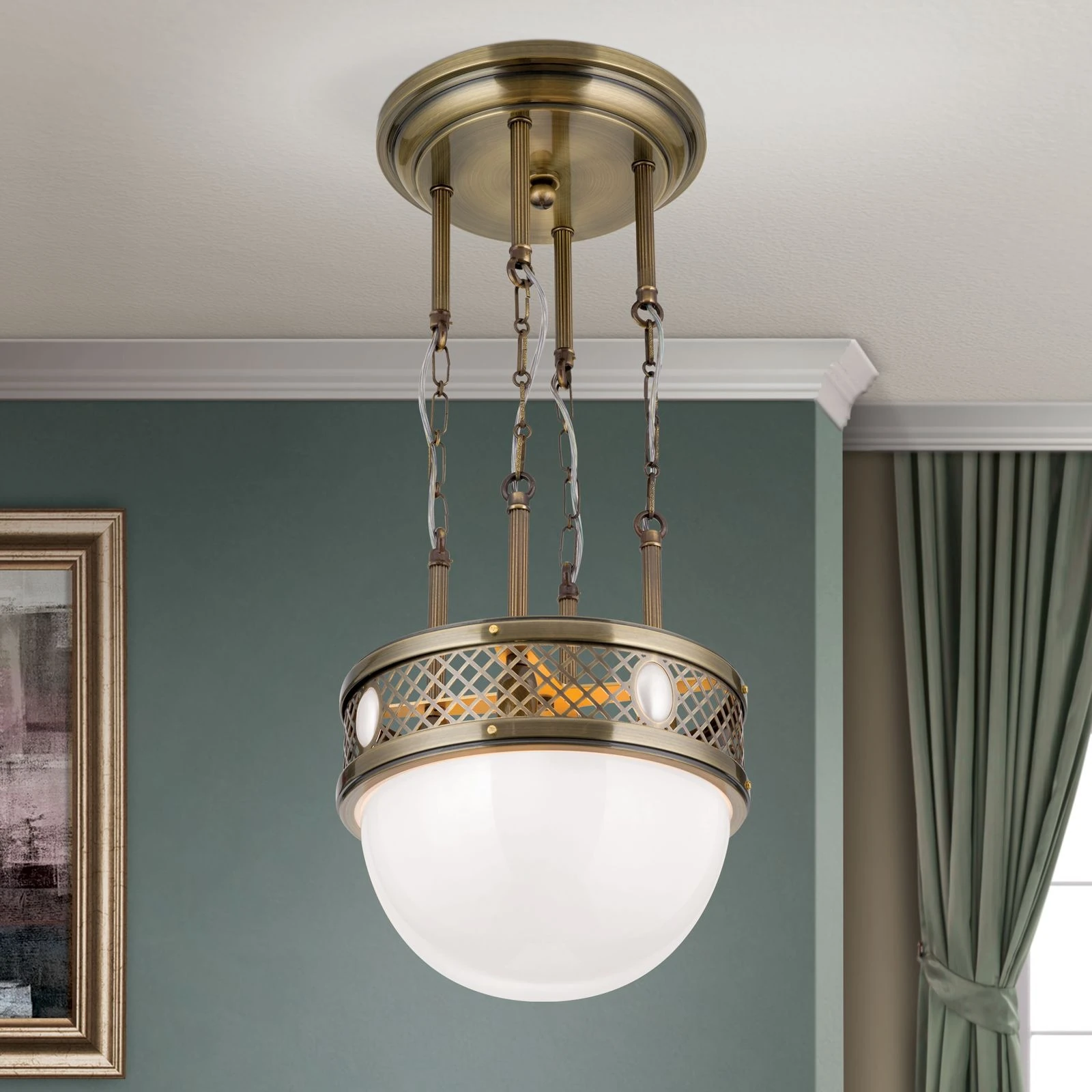 Viseća lampa ALT WIEN, antik mesing, 32 cm - 2