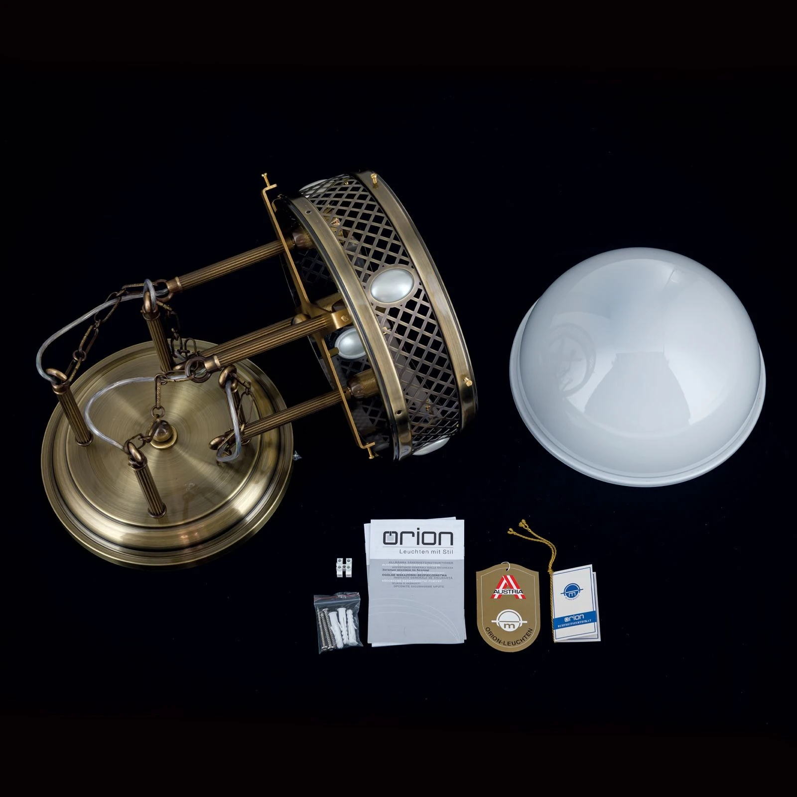 Viseća lampa ALT WIEN, antik mesing, 32 cm - 8