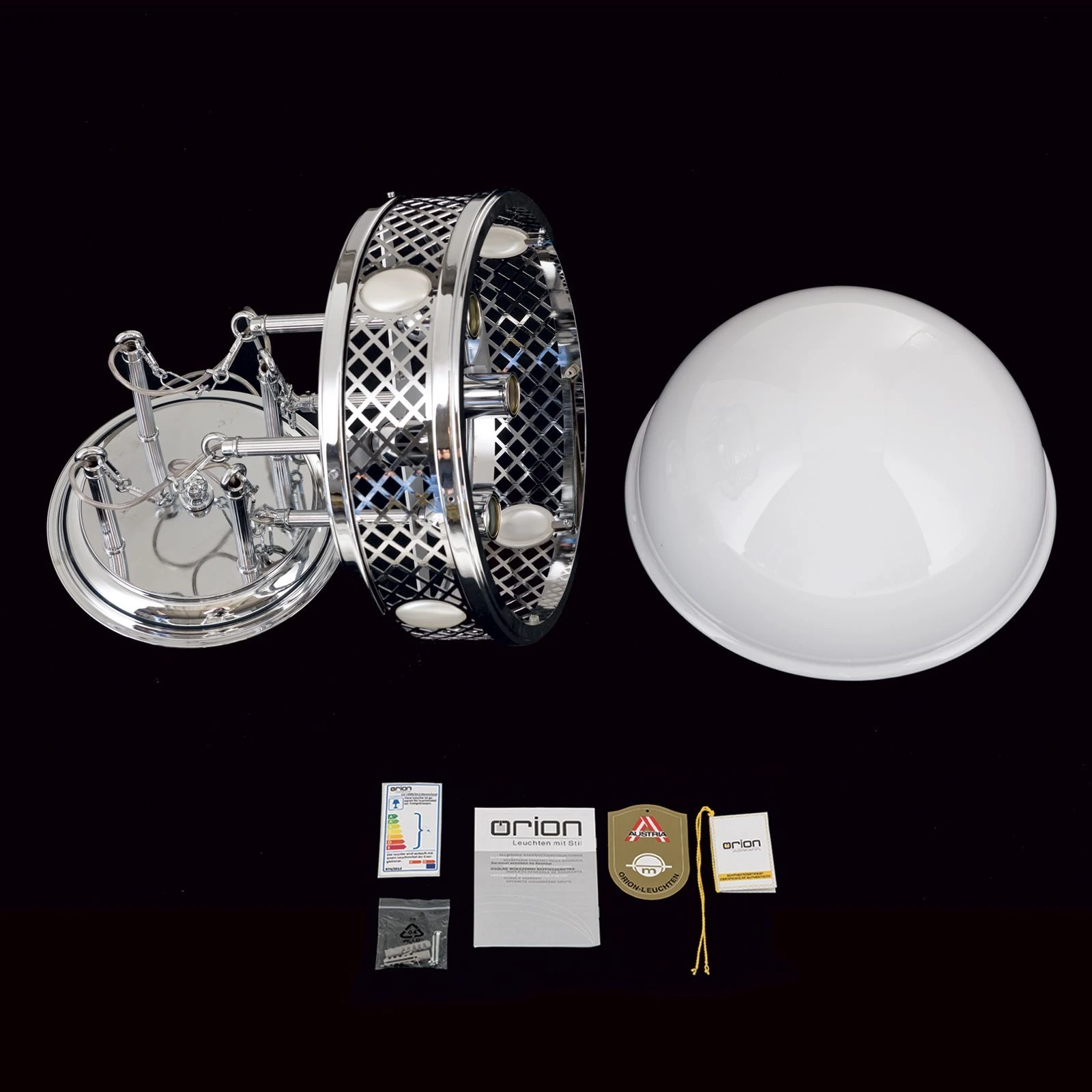 Viseća lampa ALT WIEN, sjajni nikl, 40cm - 8