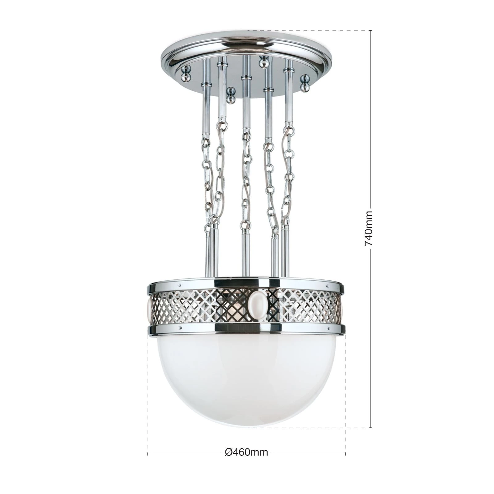 Viseća lampa ALT WIEN, sjajni nikl, 46cm - 7