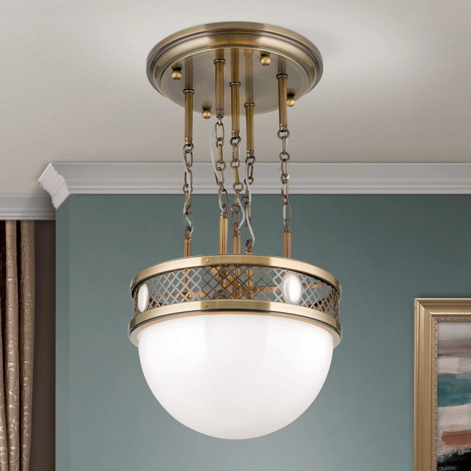 Viseća lampa ALT WIEN, antik mesing, 46 cm - 2