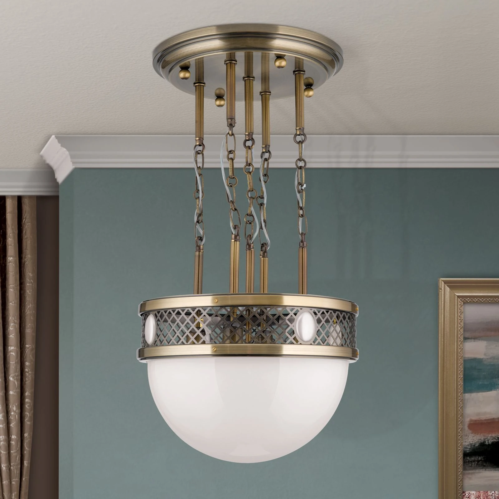 Viseća lampa ALT WIEN, antik mesing, 46 cm - 3