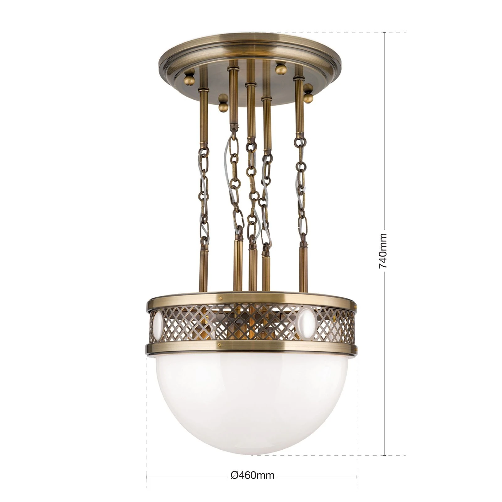Viseća lampa ALT WIEN, antik mesing, 46 cm - 7
