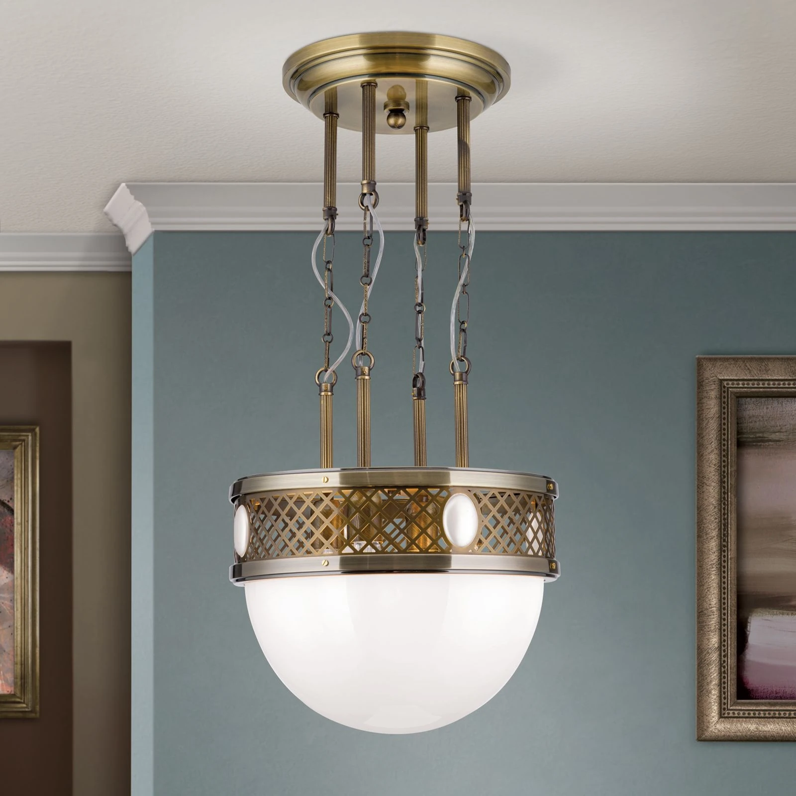 Viseća lampa Alt Wien, antik mesing, 40 cm - 1