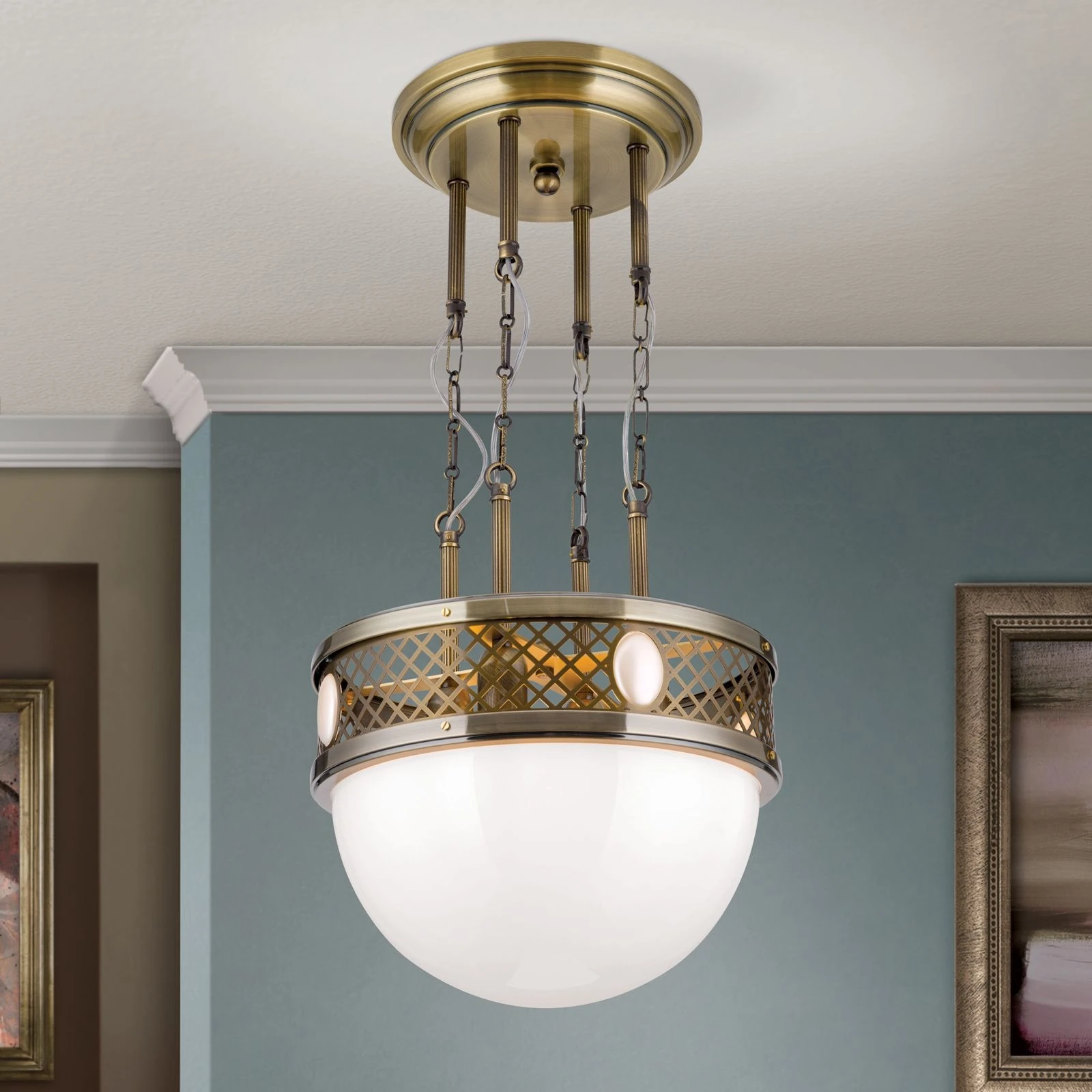 Viseća lampa Alt Wien, antik mesing, 40 cm - 2