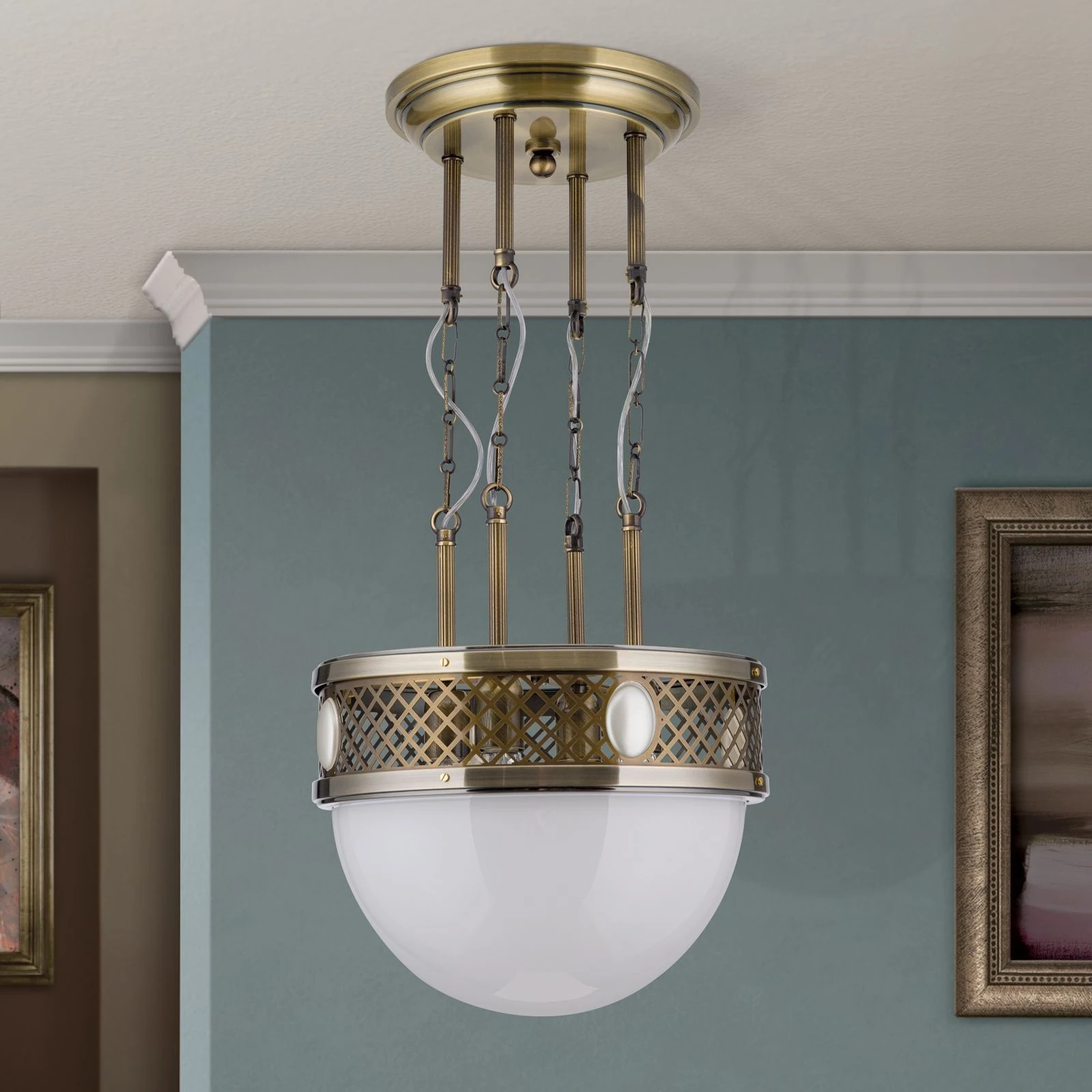 Viseća lampa Alt Wien, antik mesing, 40 cm - 3